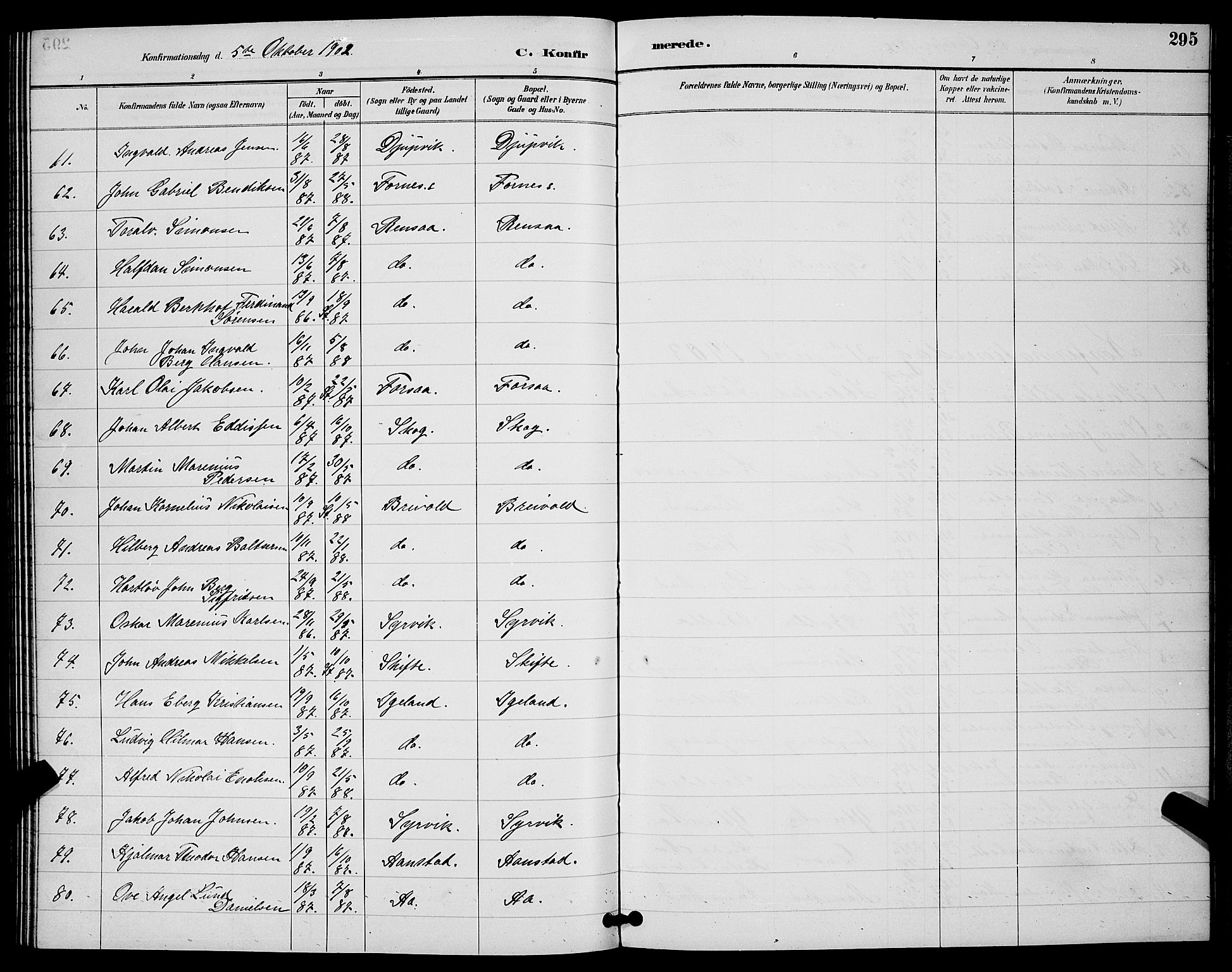 Ibestad sokneprestembete, AV/SATØ-S-0077/H/Ha/Hab/L0008klokker: Parish register (copy) no. 8, 1890-1903, p. 295