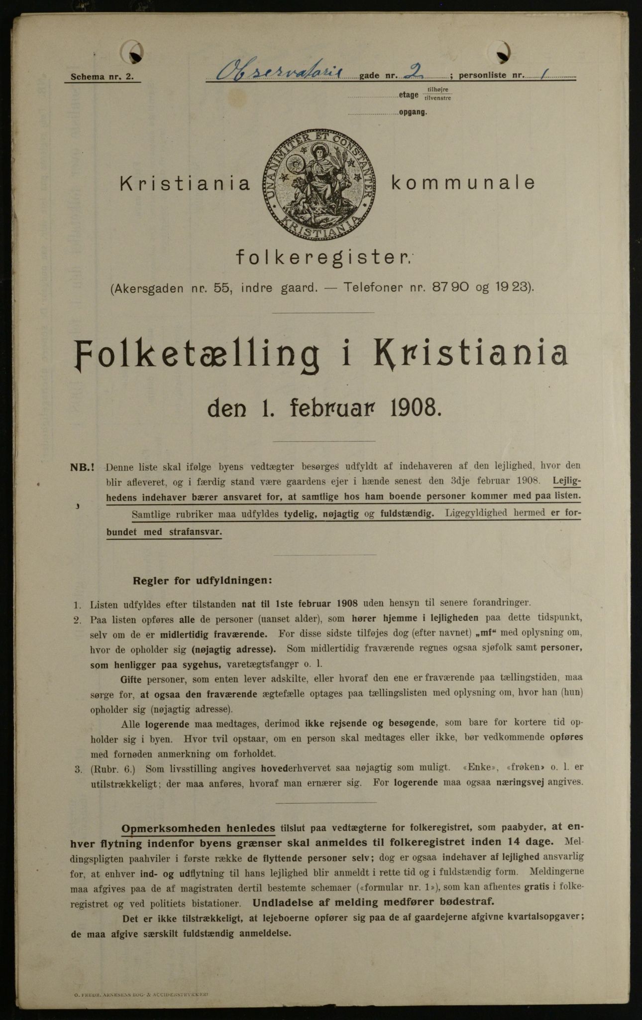 OBA, Municipal Census 1908 for Kristiania, 1908, p. 66651