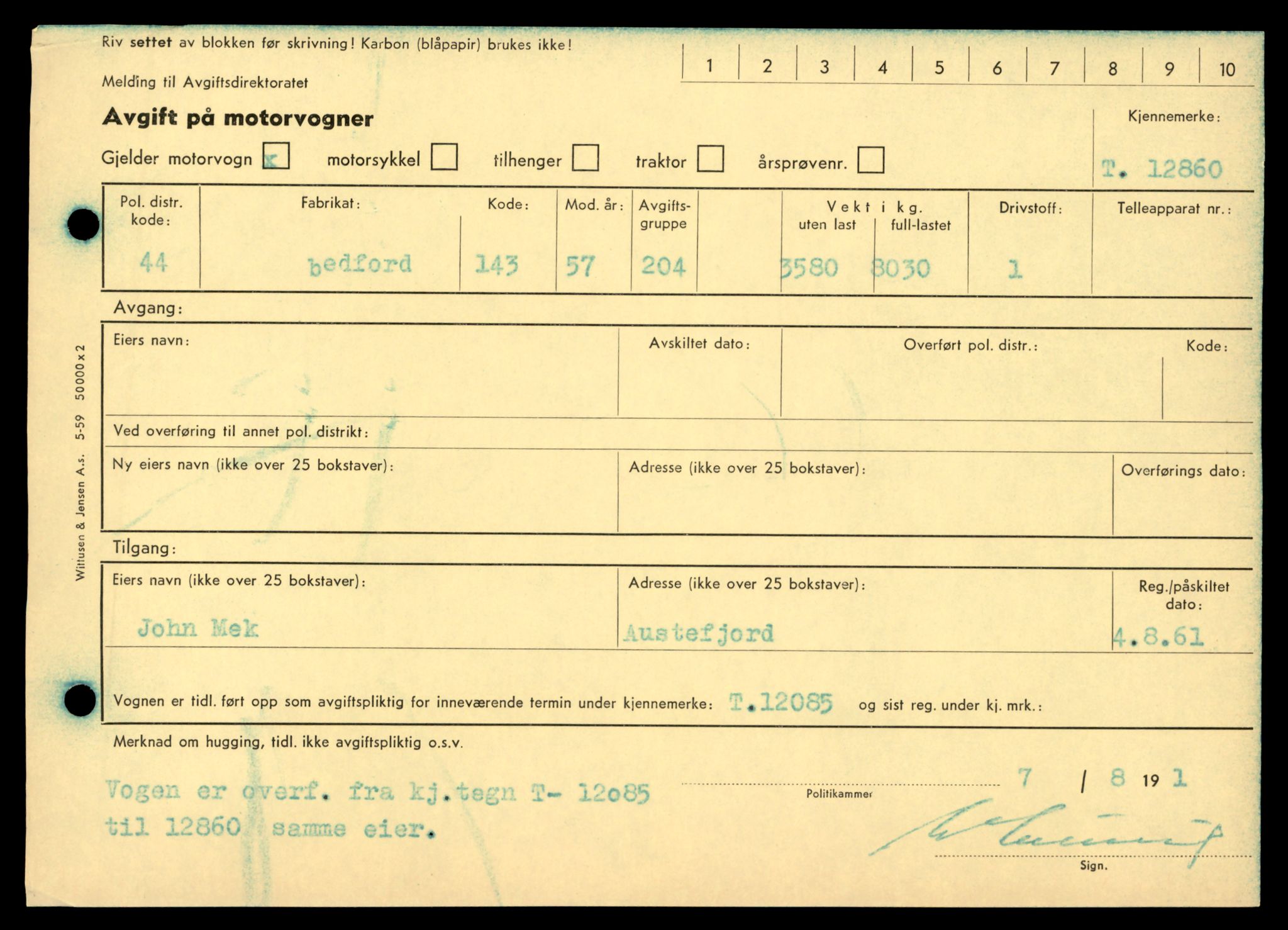 Møre og Romsdal vegkontor - Ålesund trafikkstasjon, AV/SAT-A-4099/F/Fe/L0036: Registreringskort for kjøretøy T 12831 - T 13030, 1927-1998, p. 541