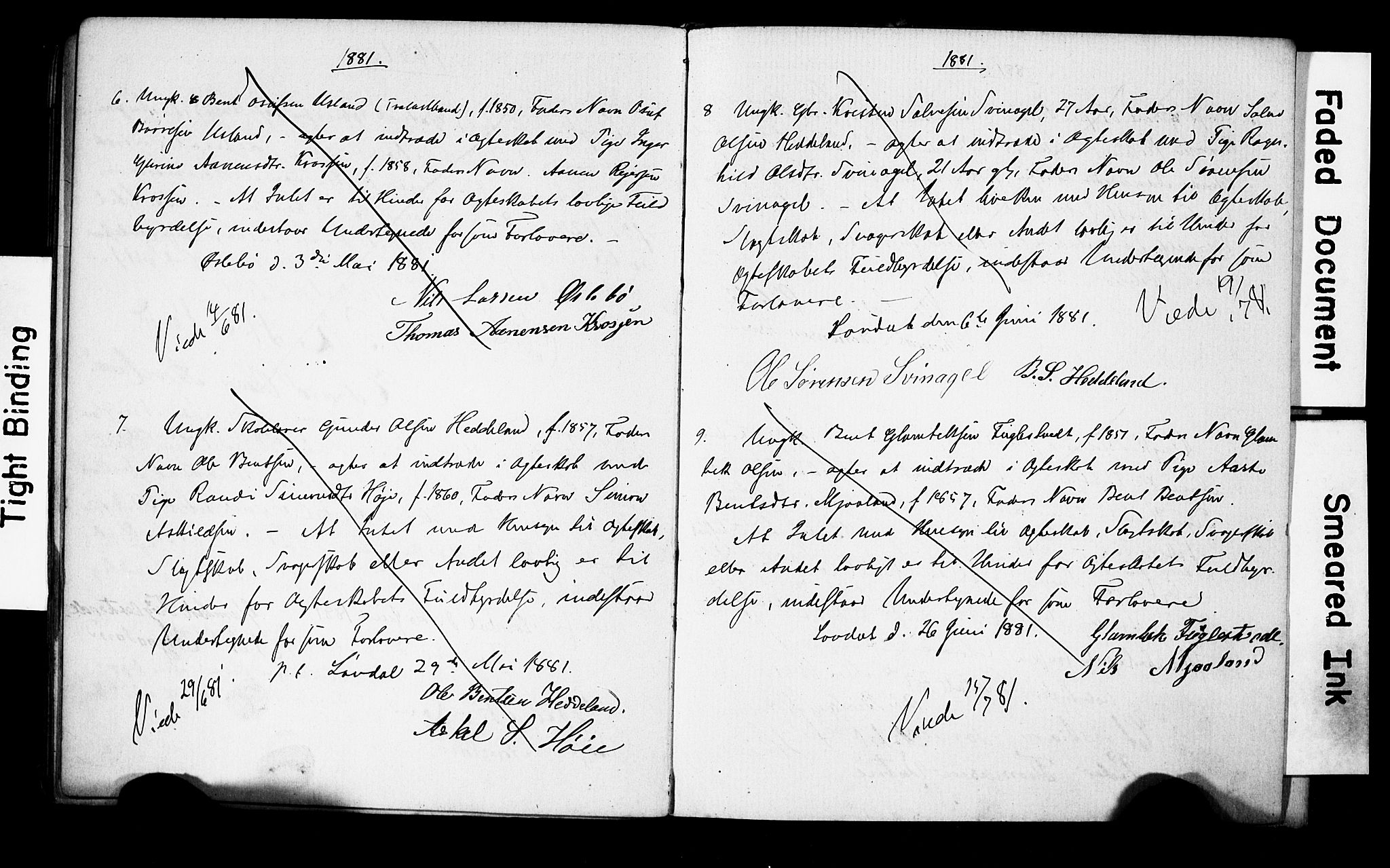 Holum sokneprestkontor, SAK/1111-0022/F/Fe/L0003: Banns register no. II 5 3, 1875-1891, p. 42