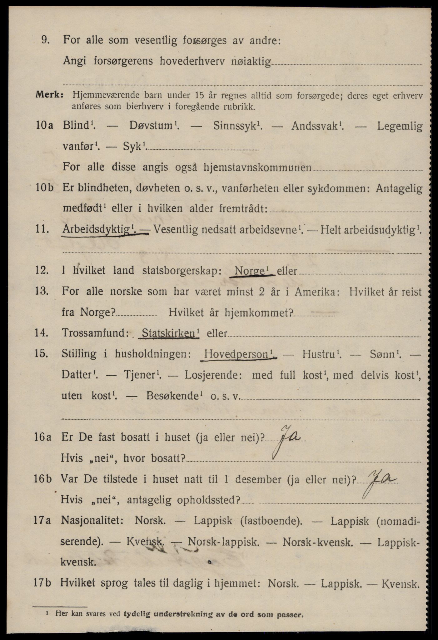 SAT, 1920 census for Osen, 1920, p. 2052