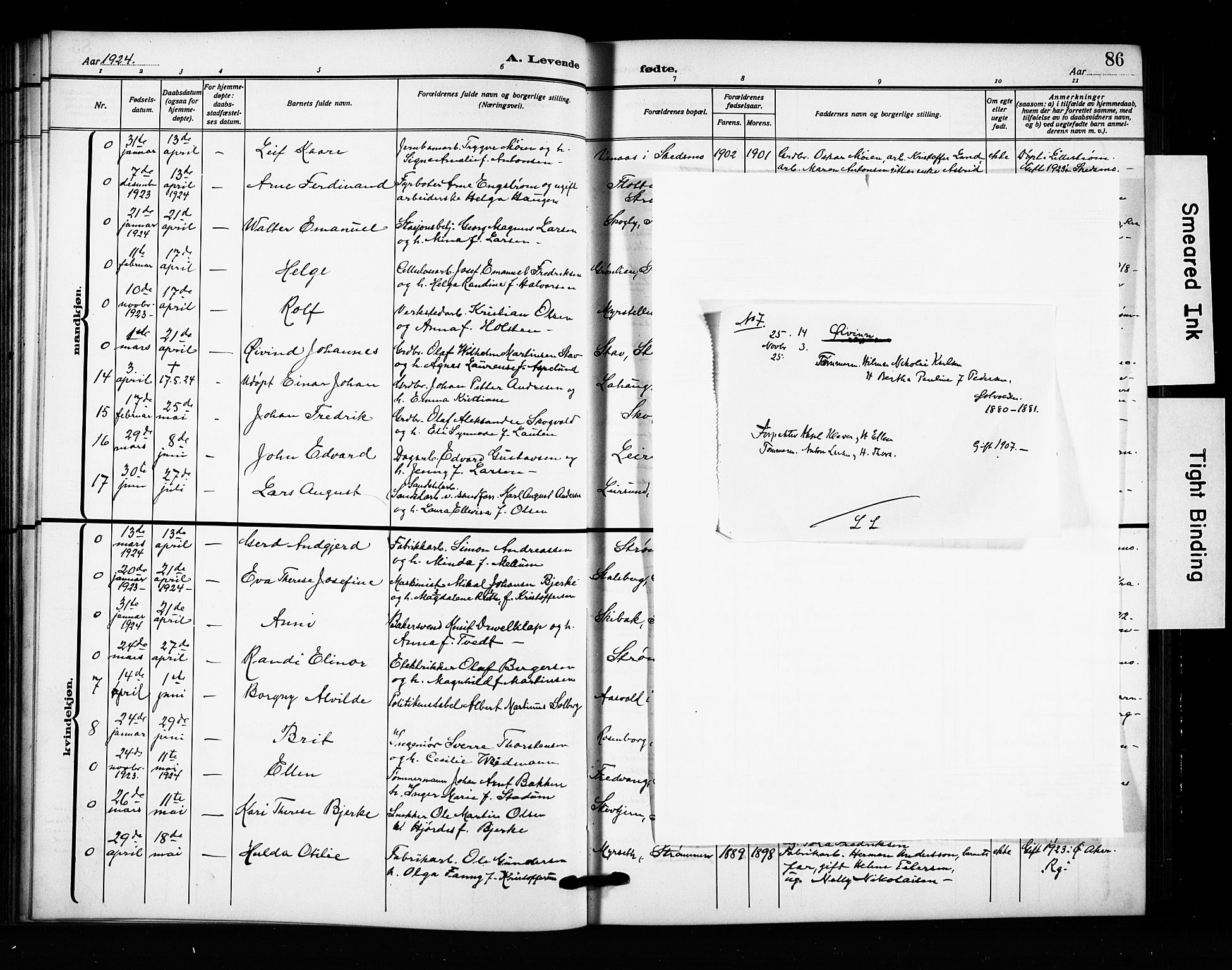 Skedsmo prestekontor Kirkebøker, SAO/A-10033a/G/Ga/L0006: Parish register (copy) no. I 6, 1912-1926