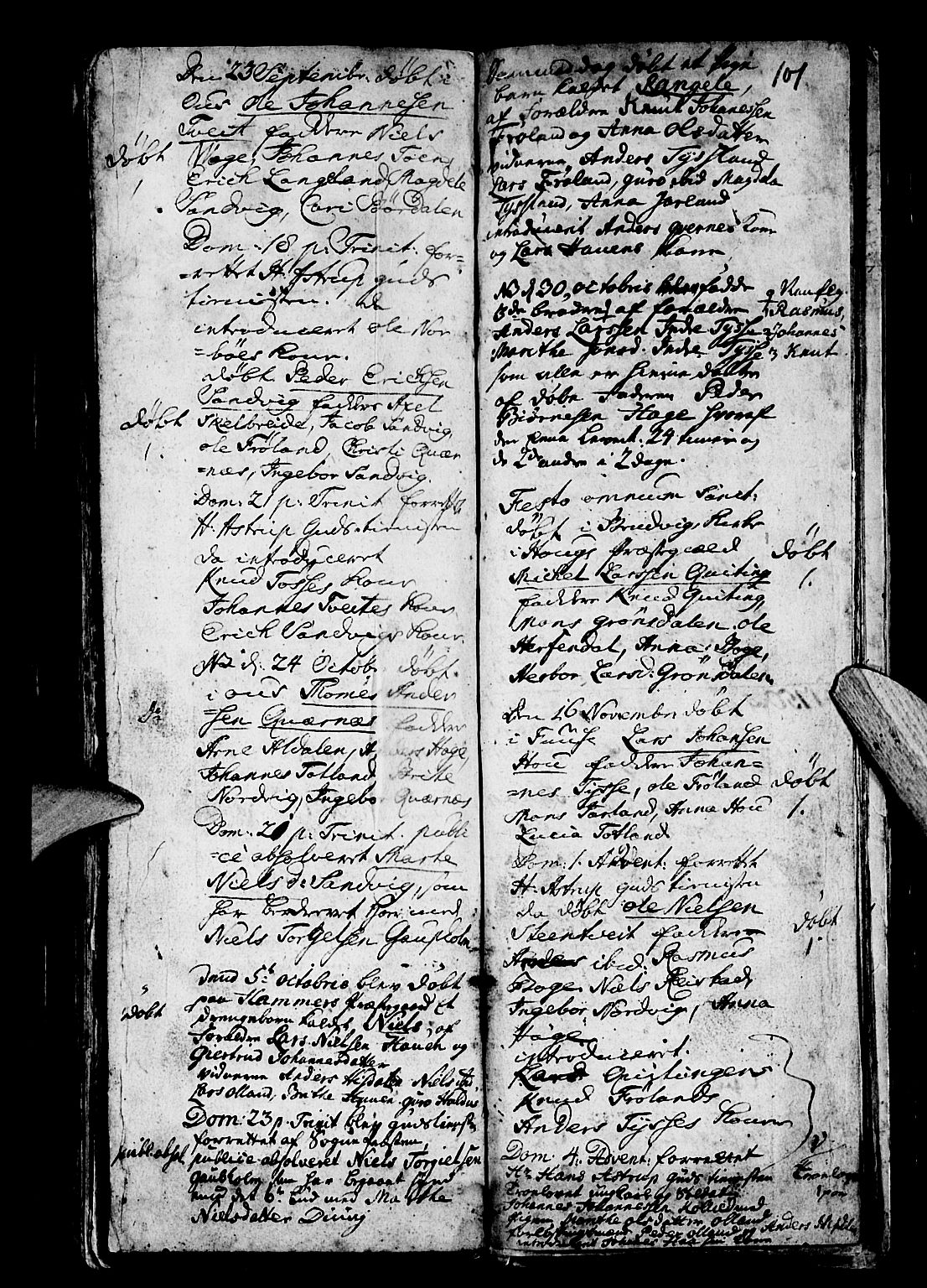 Os sokneprestembete, SAB/A-99929: Parish register (official) no. A 4, 1669-1760, p. 101