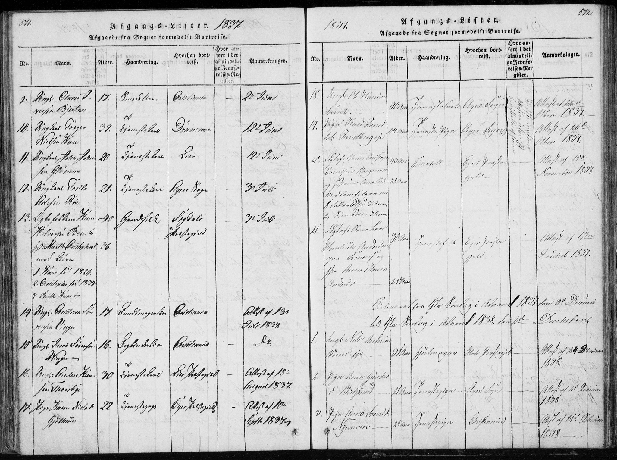 Modum kirkebøker, AV/SAKO-A-234/G/Ga/L0002: Parish register (copy) no. I 2, 1824-1832, p. 571-572