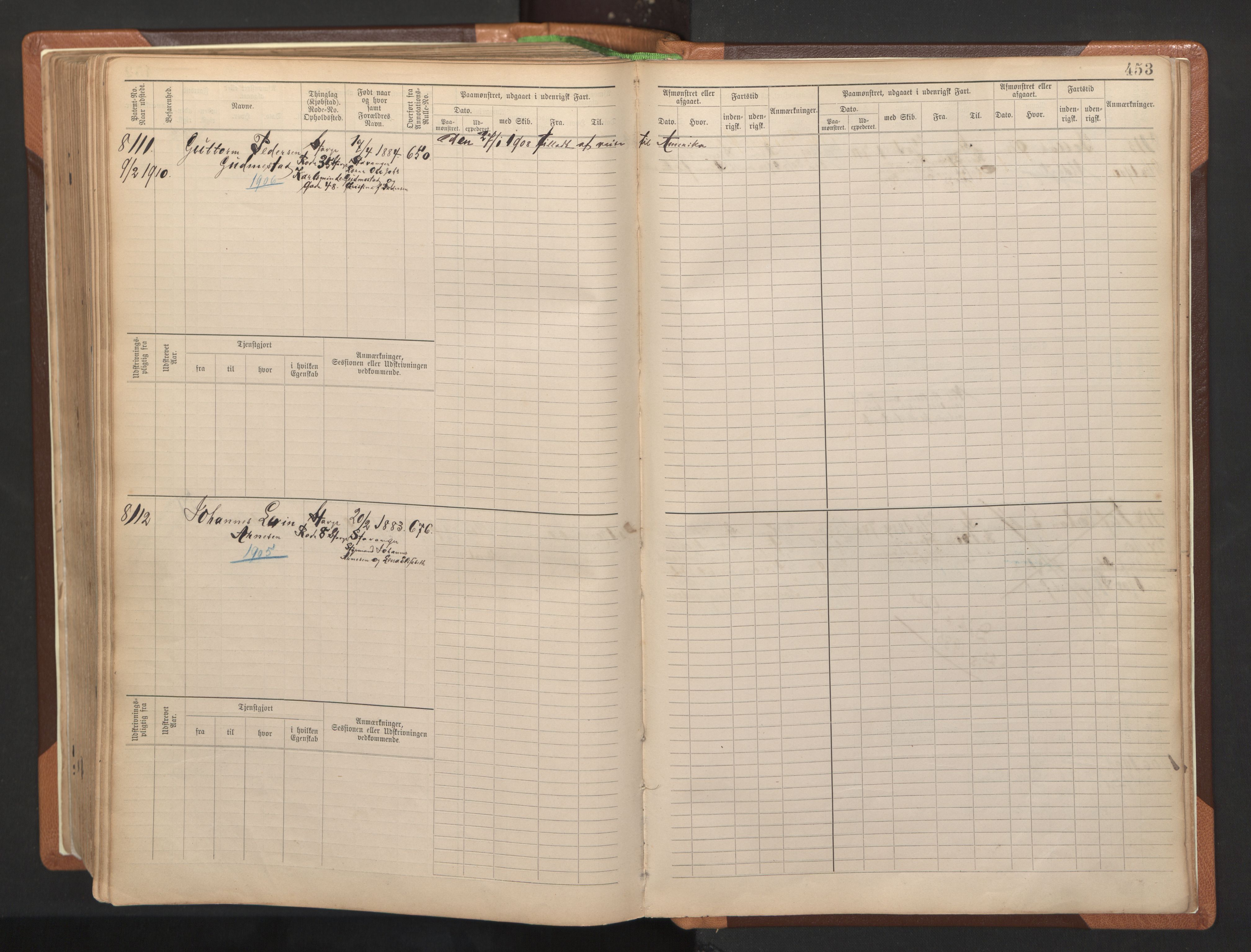 Stavanger sjømannskontor, AV/SAST-A-102006/F/Fb/Fbb/L0012: Sjøfartshovedrulle, patentnr. 7207-8158, 1894-1904, p. 457