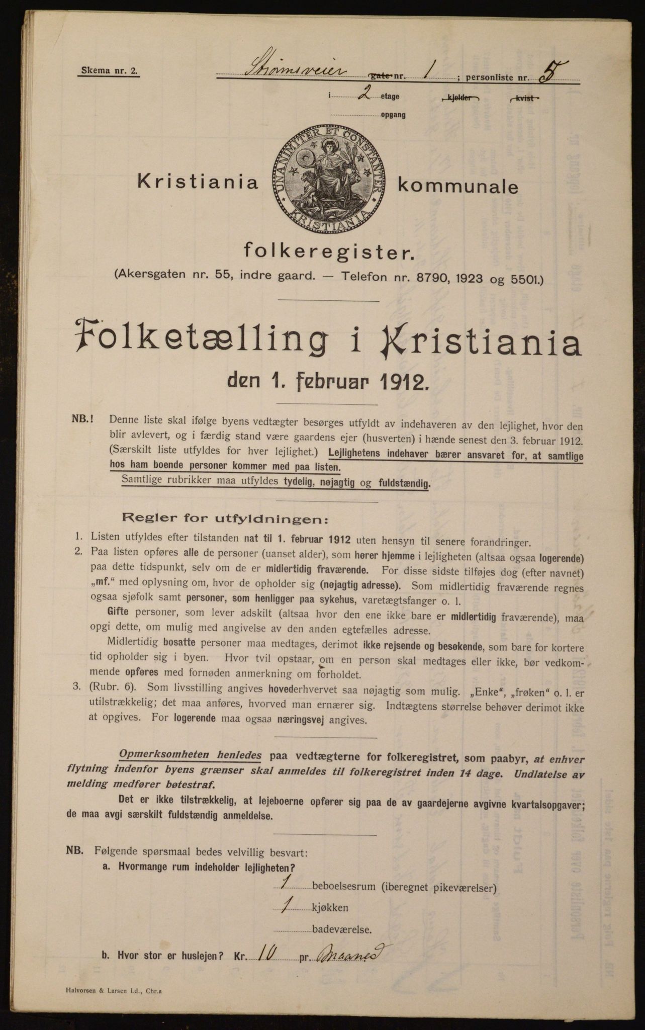 OBA, Municipal Census 1912 for Kristiania, 1912, p. 103961