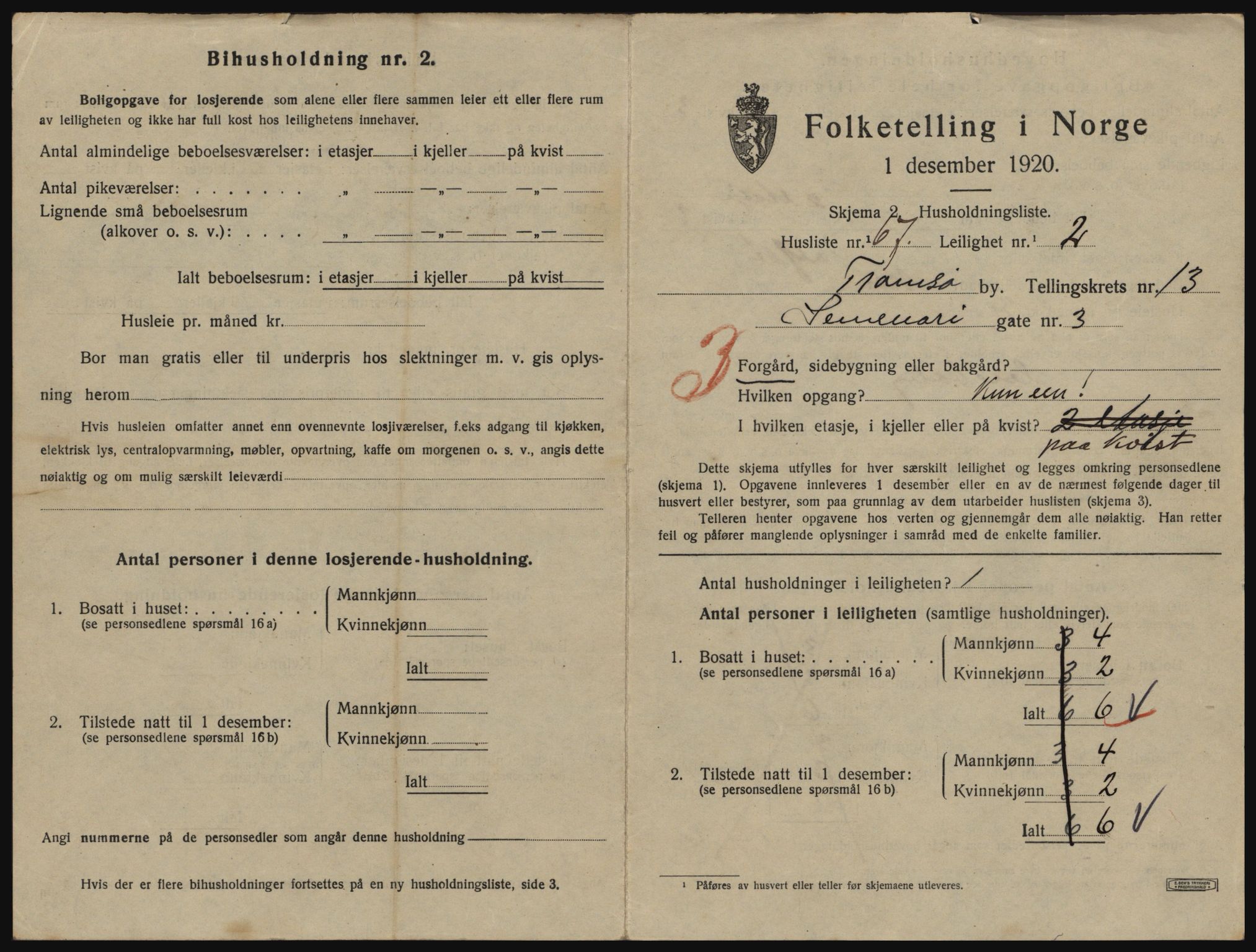 SATØ, 1920 census for Tromsø, 1920, p. 6531