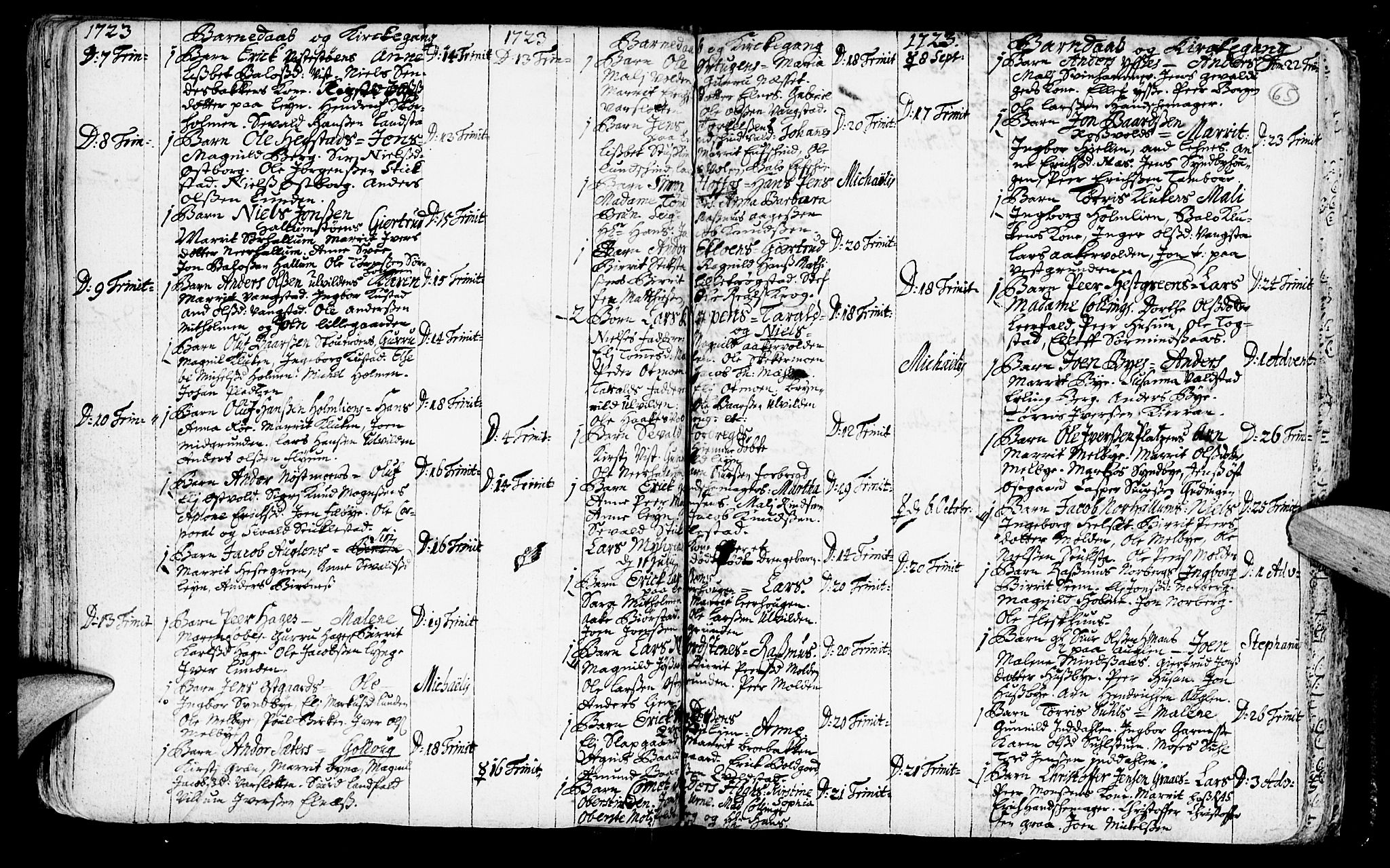 Ministerialprotokoller, klokkerbøker og fødselsregistre - Nord-Trøndelag, SAT/A-1458/723/L0230: Parish register (official) no. 723A01, 1705-1747, p. 65