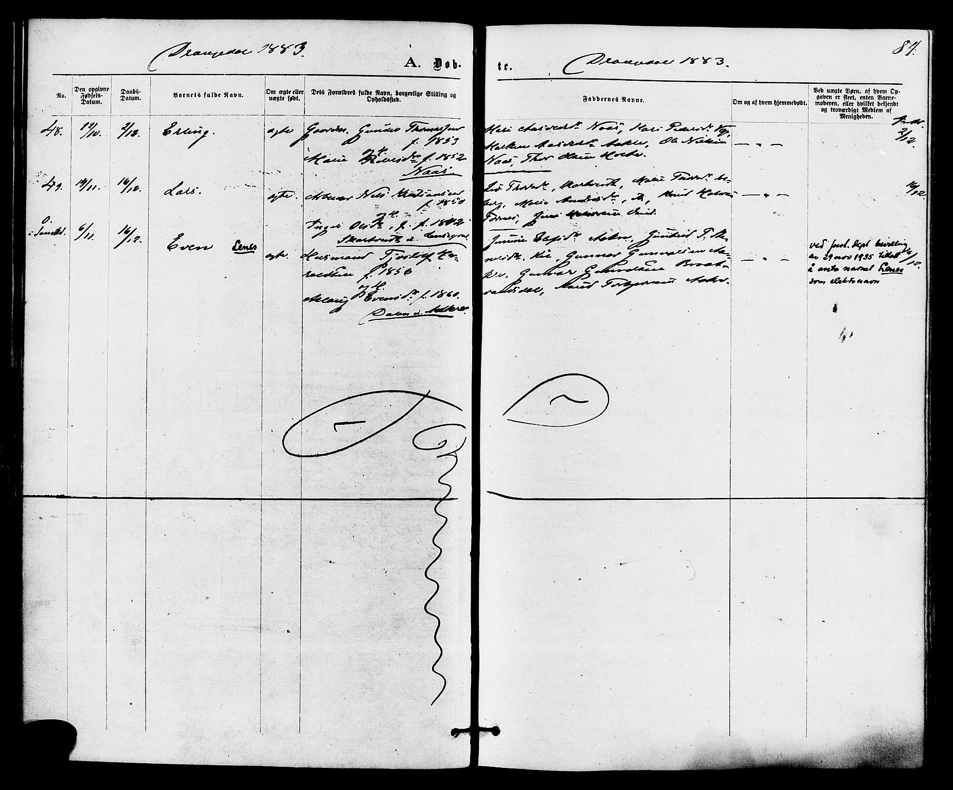 Drangedal kirkebøker, SAKO/A-258/F/Fa/L0009: Parish register (official) no. 9 /1, 1872-1884, p. 84