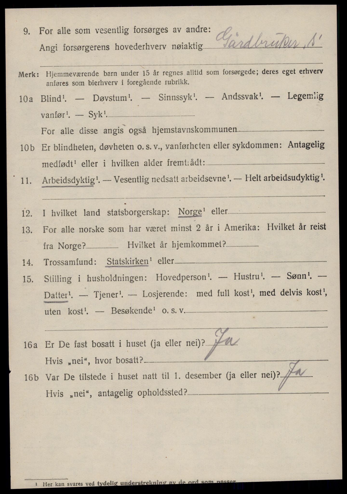 SAT, 1920 census for Borgund, 1920, p. 17711