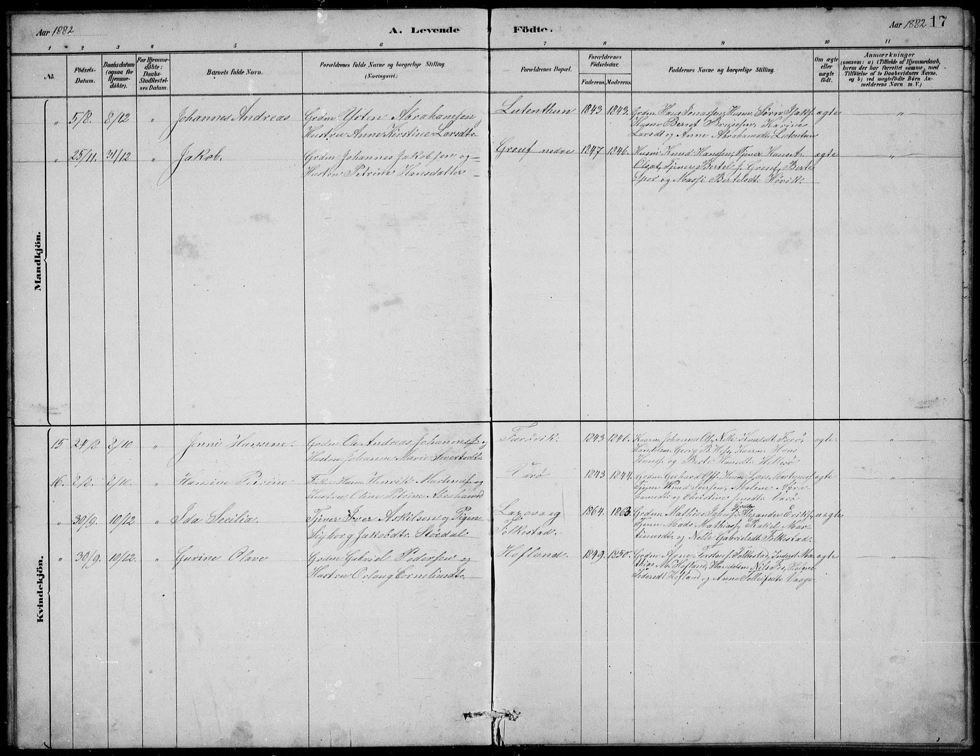 Askvoll sokneprestembete, SAB/A-79501/H/Hab/Habb/L0001: Parish register (copy) no. B 1, 1879-1909, p. 17
