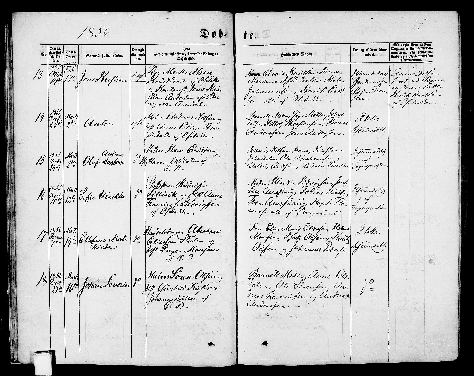 Porsgrunn kirkebøker , SAKO/A-104/G/Gb/L0004: Parish register (copy) no. II 4, 1853-1882, p. 27