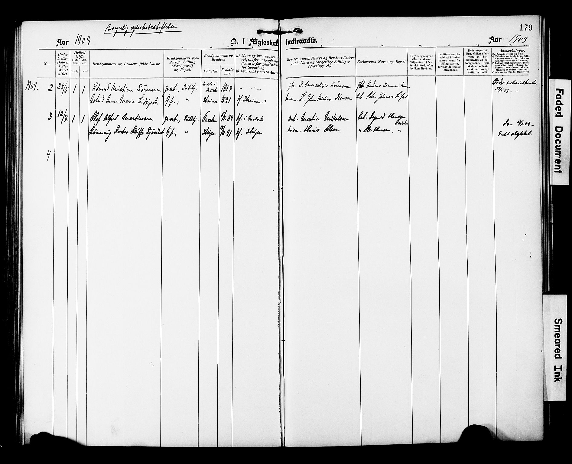 Ministerialprotokoller, klokkerbøker og fødselsregistre - Nordland, AV/SAT-A-1459/850/L0709: Parish register (official) no. 850A01, 1899-1909, p. 179