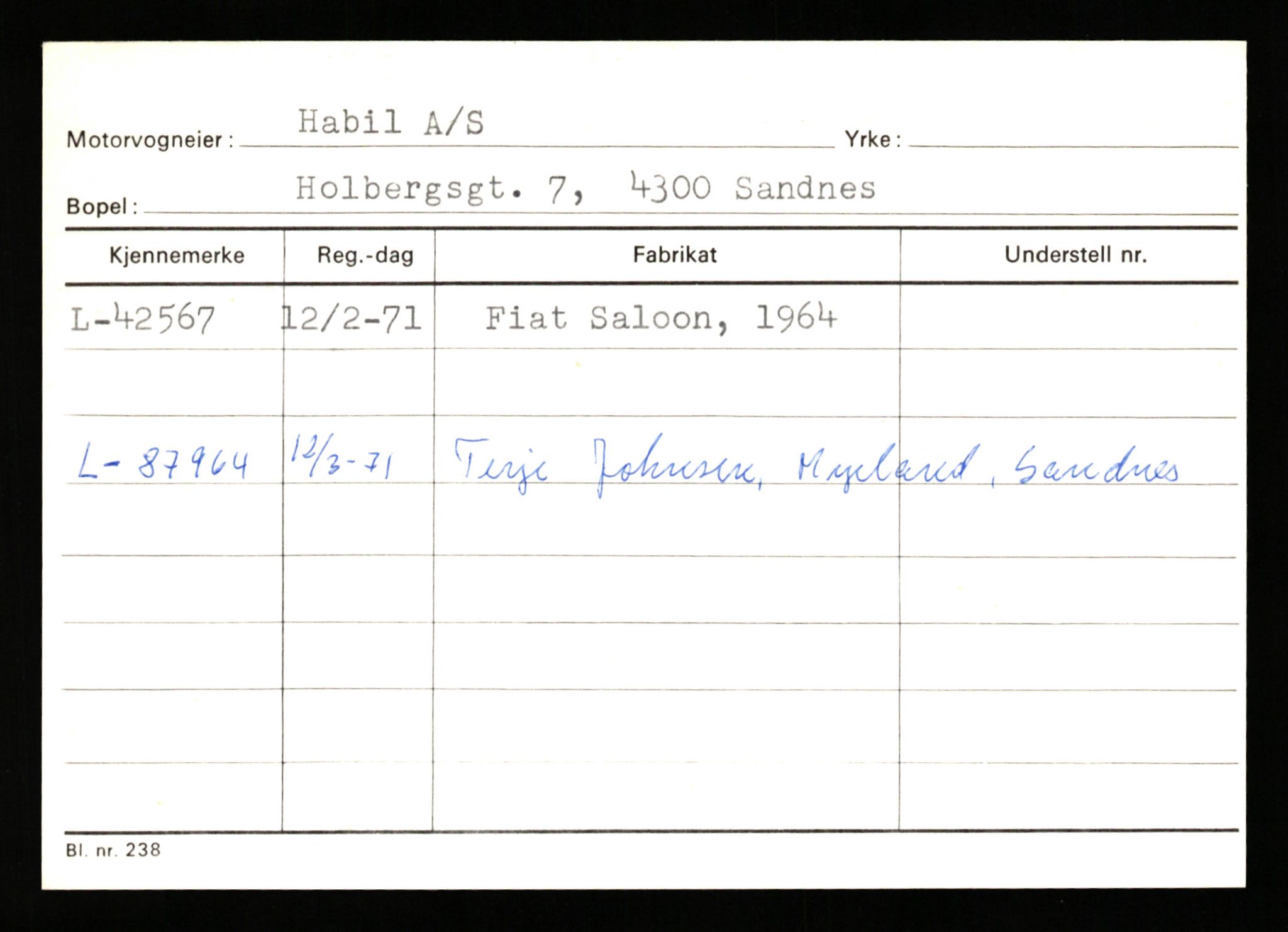 Stavanger trafikkstasjon, SAST/A-101942/0/G/L0006: Registreringsnummer: 34250 - 49007, 1930-1971, p. 2215