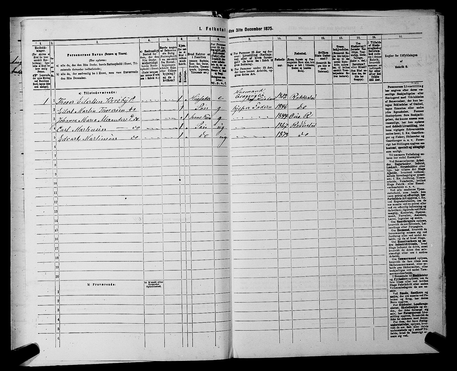 RA, 1875 census for 0128P Rakkestad, 1875, p. 1239