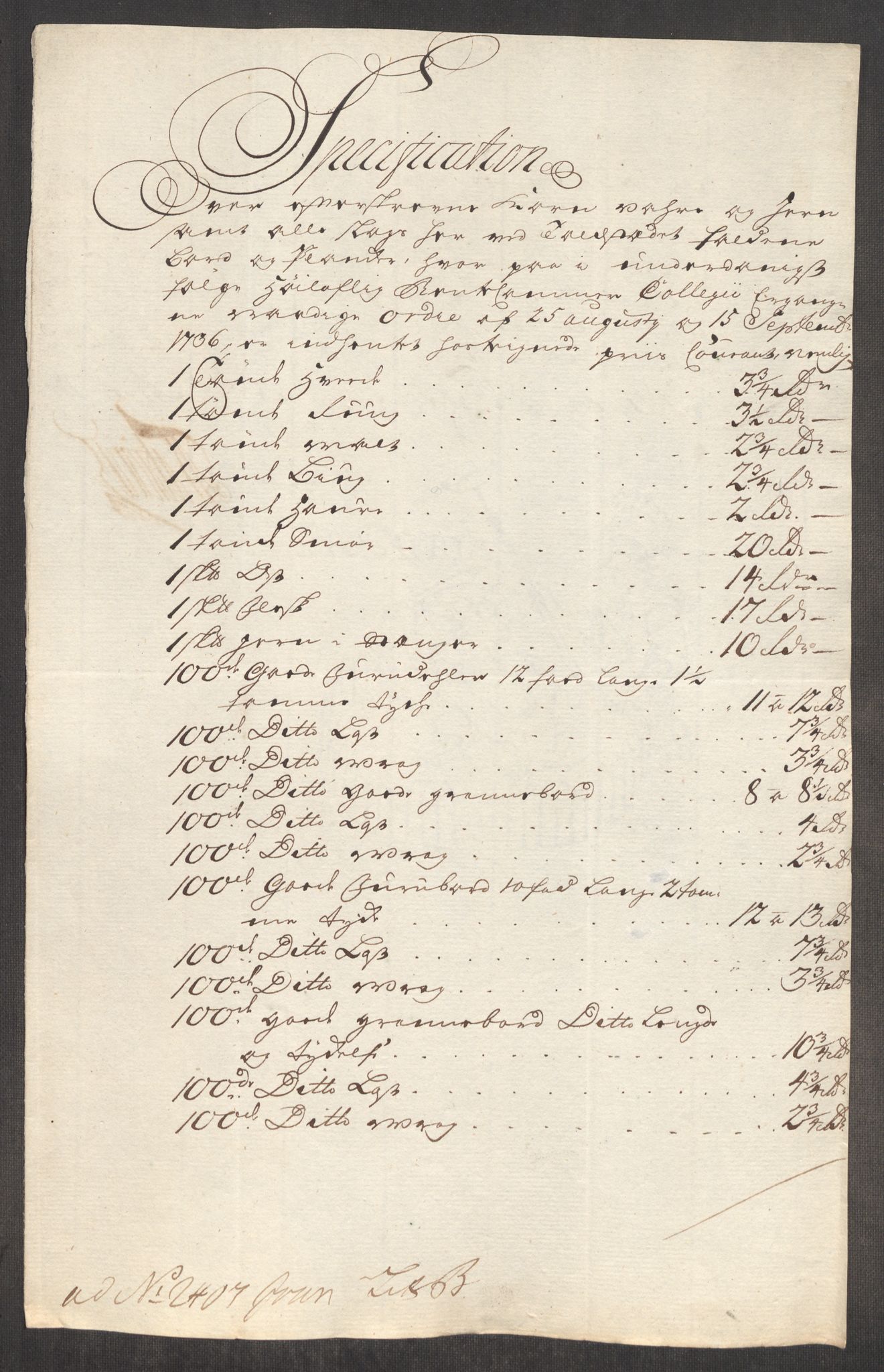 Rentekammeret inntil 1814, Realistisk ordnet avdeling, AV/RA-EA-4070/Oe/L0004: [Ø1]: Priskuranter, 1749-1752, p. 52