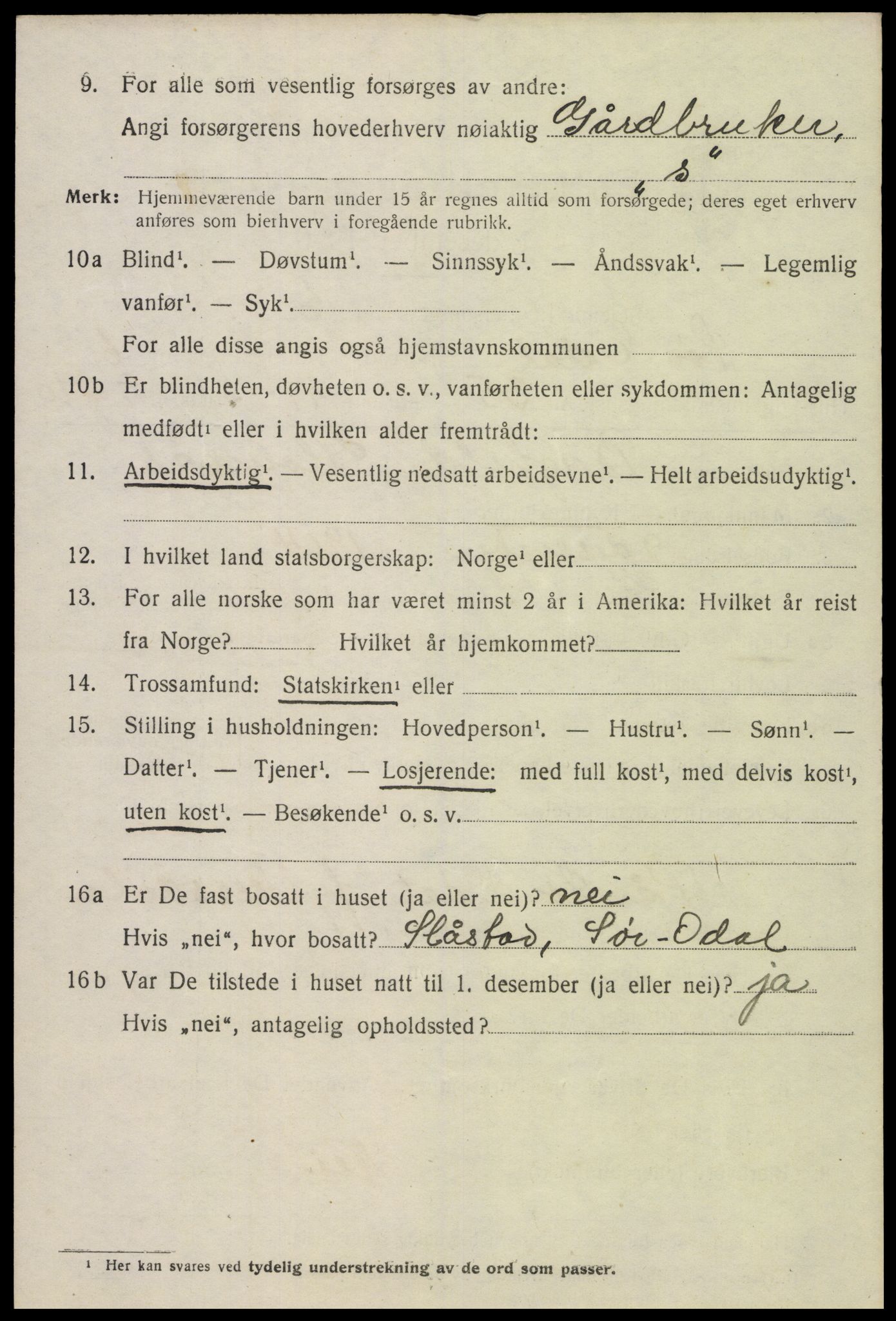 SAH, 1920 census for Sør-Odal, 1920, p. 7194