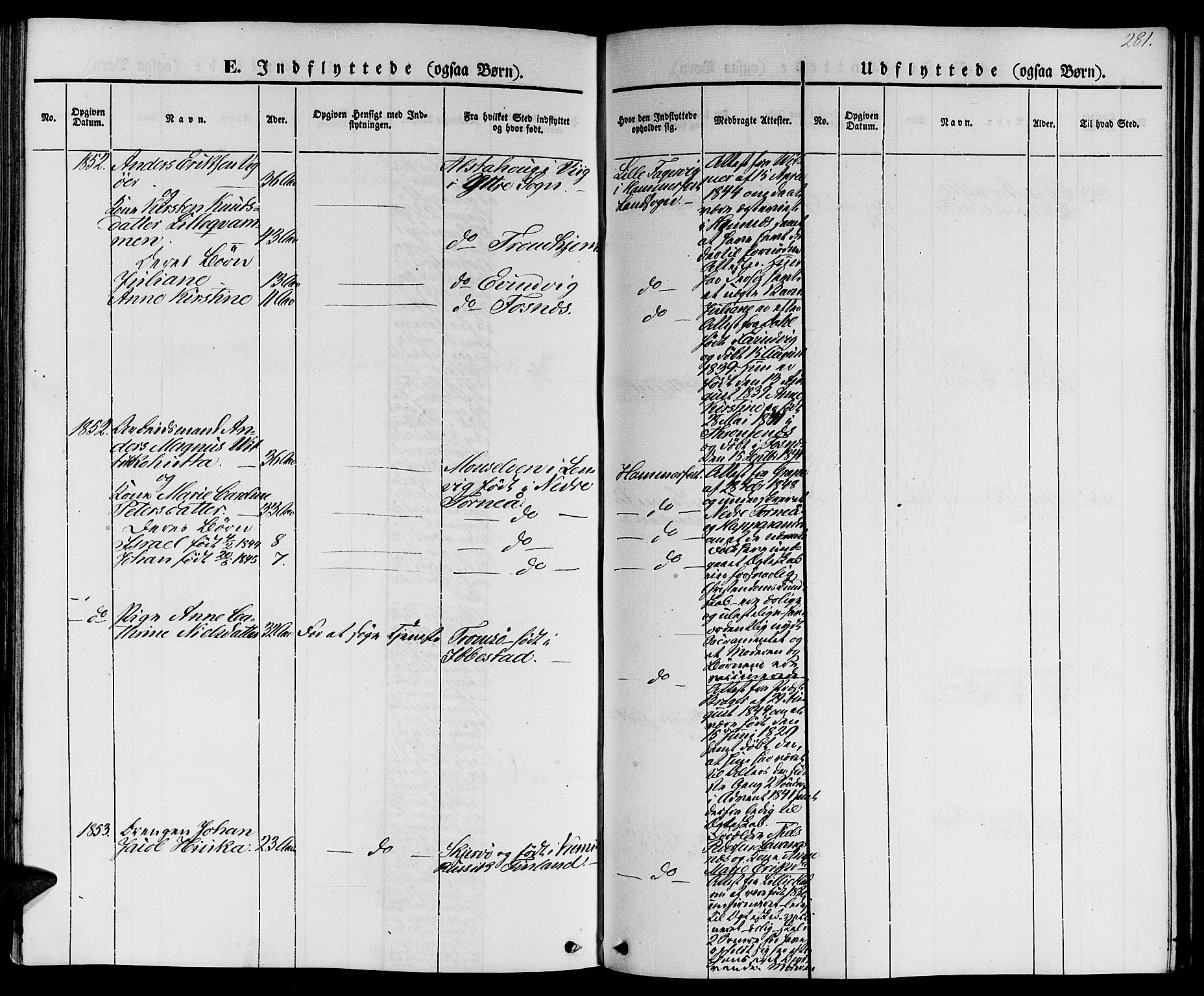 Hammerfest sokneprestkontor, SATØ/S-1347/H/Hb/L0002.klokk: Parish register (copy) no. 2, 1851-1861, p. 281