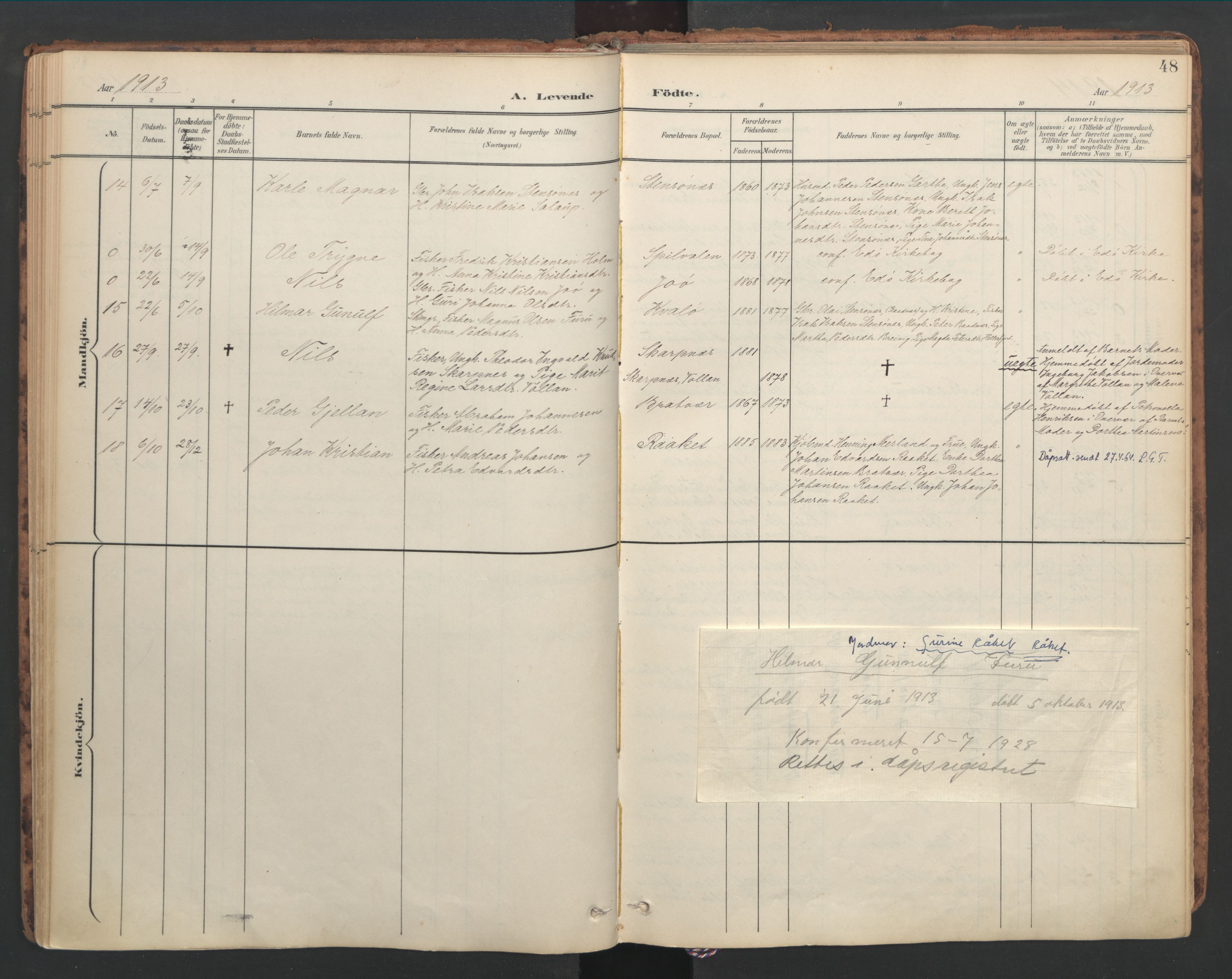 Ministerialprotokoller, klokkerbøker og fødselsregistre - Møre og Romsdal, AV/SAT-A-1454/582/L0948: Parish register (official) no. 582A02, 1901-1922, p. 48