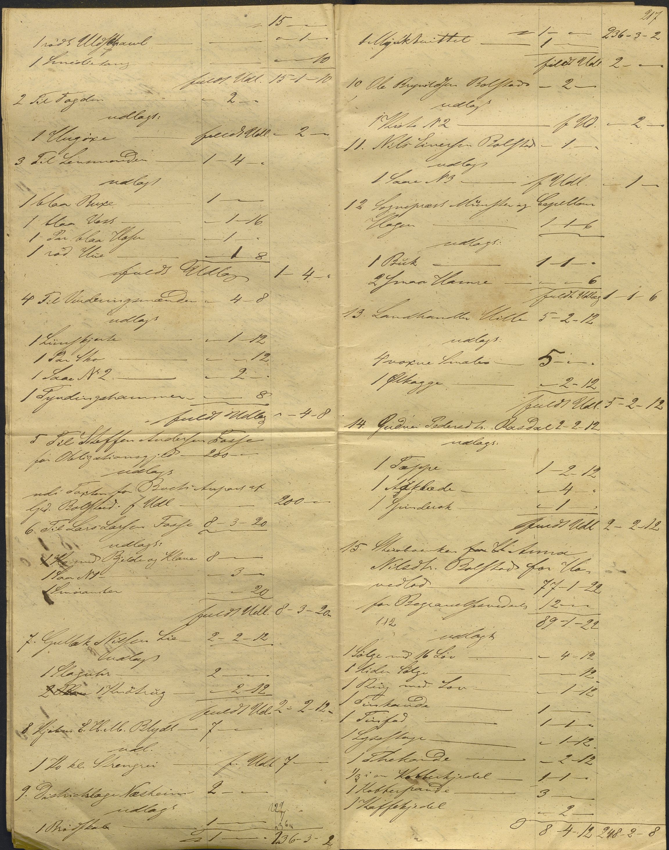 Nordhordland sorenskrivar, AV/SAB-A-2901/1/H/Hd/Hdb/L0001: Konsept til utlodningar, 1850-1852, p. 243