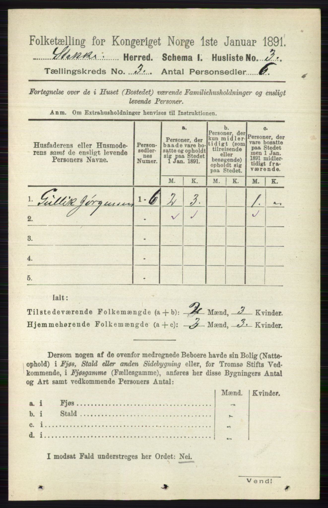 RA, 1891 census for 0720 Stokke, 1891, p. 1438