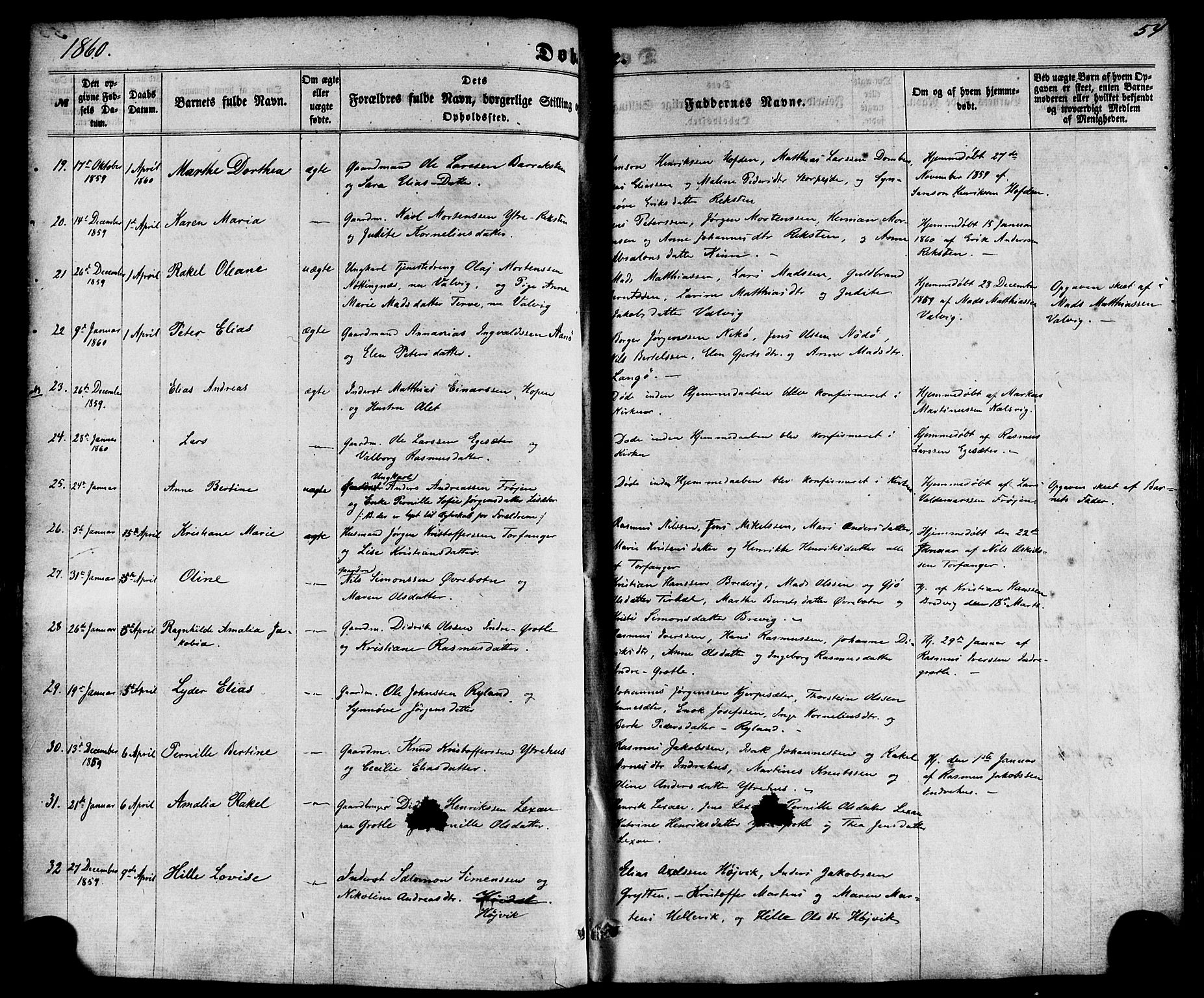 Kinn sokneprestembete, AV/SAB-A-80801/H/Haa/Haaa/L0006: Parish register (official) no. A 6, 1857-1885, p. 54