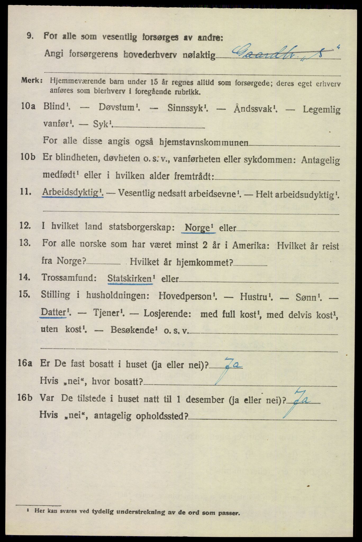 SAH, 1920 census for Elverum, 1920, p. 4601