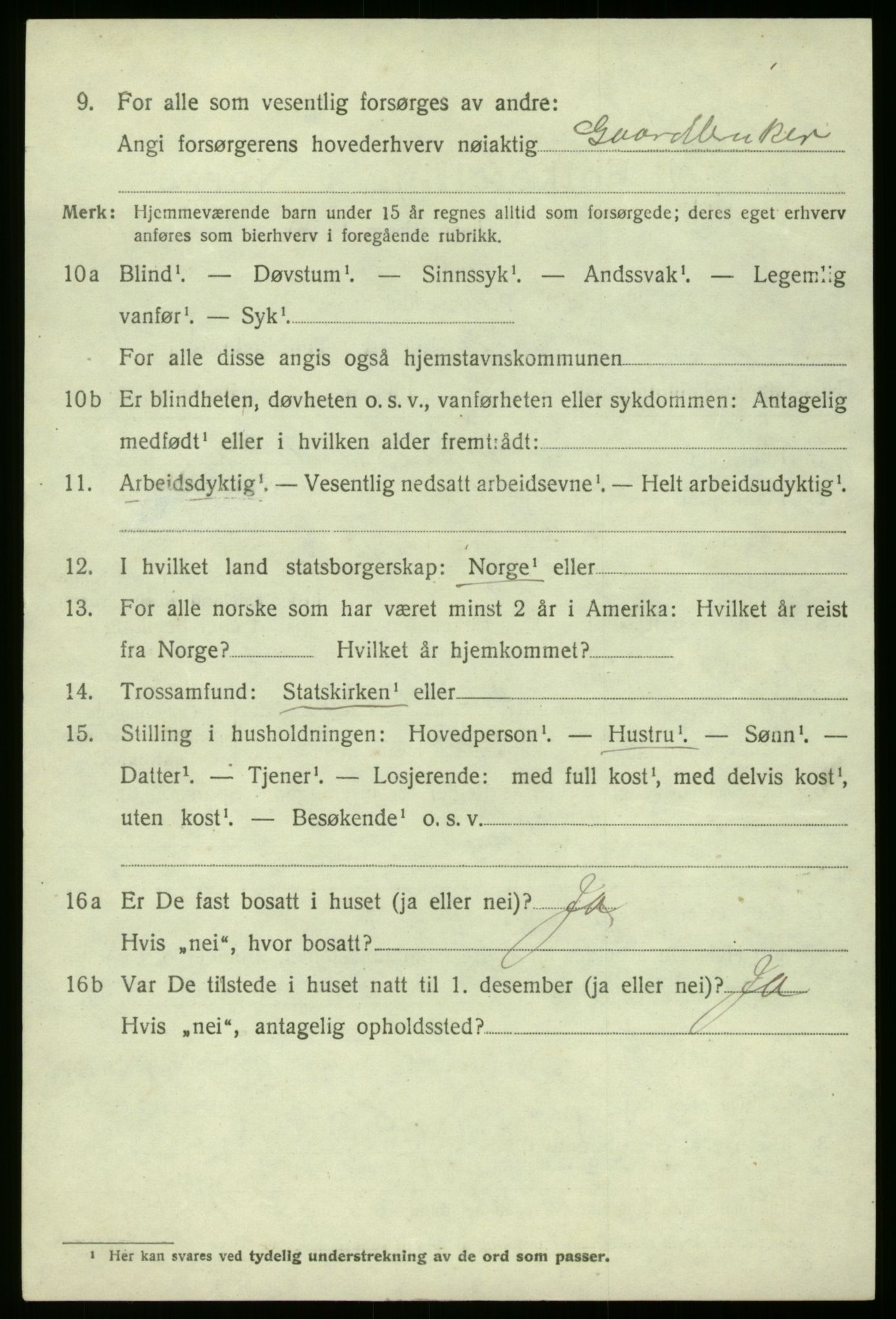 SAB, 1920 census for Gulen, 1920, p. 2086