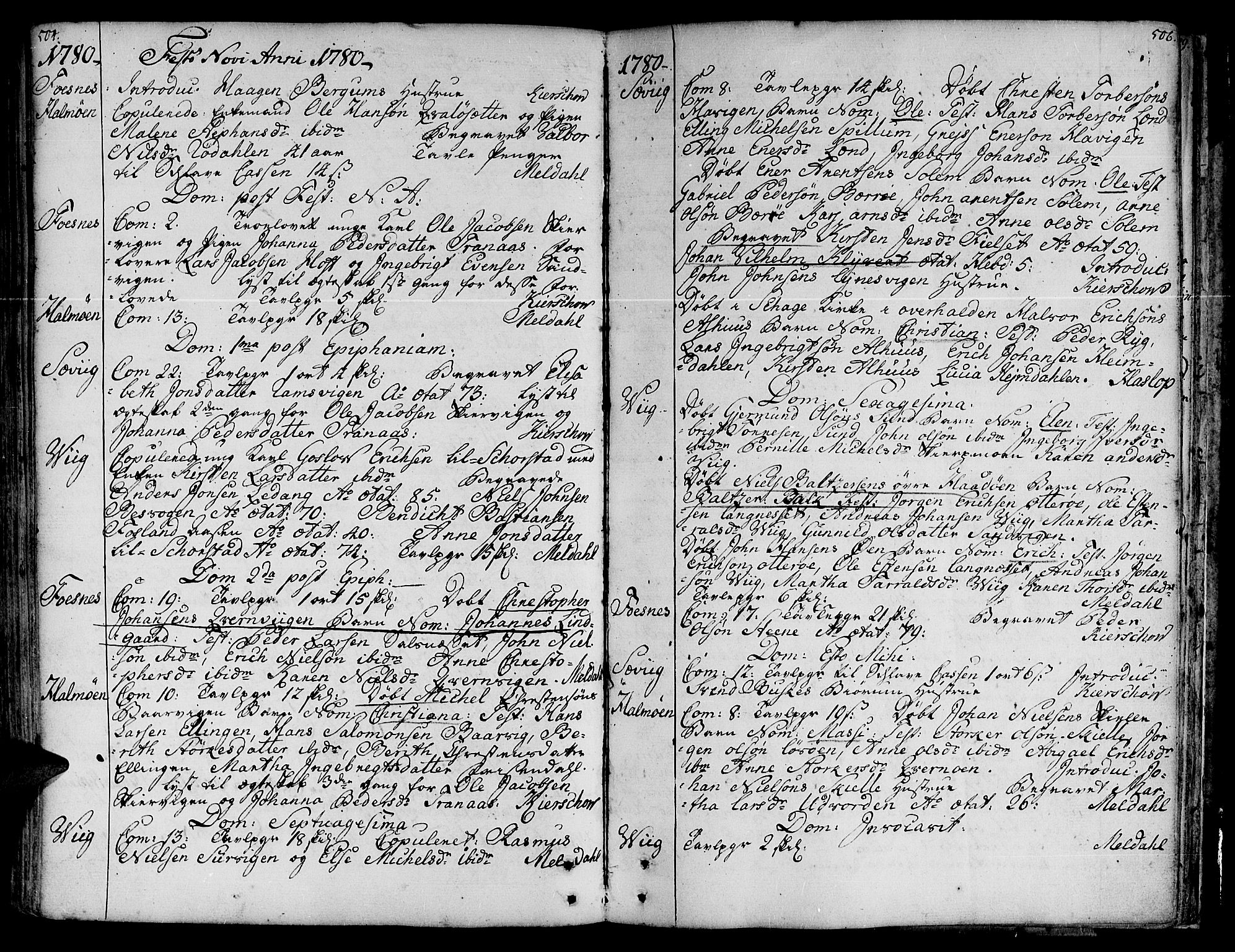 Ministerialprotokoller, klokkerbøker og fødselsregistre - Nord-Trøndelag, SAT/A-1458/773/L0607: Parish register (official) no. 773A01, 1751-1783, p. 504-505