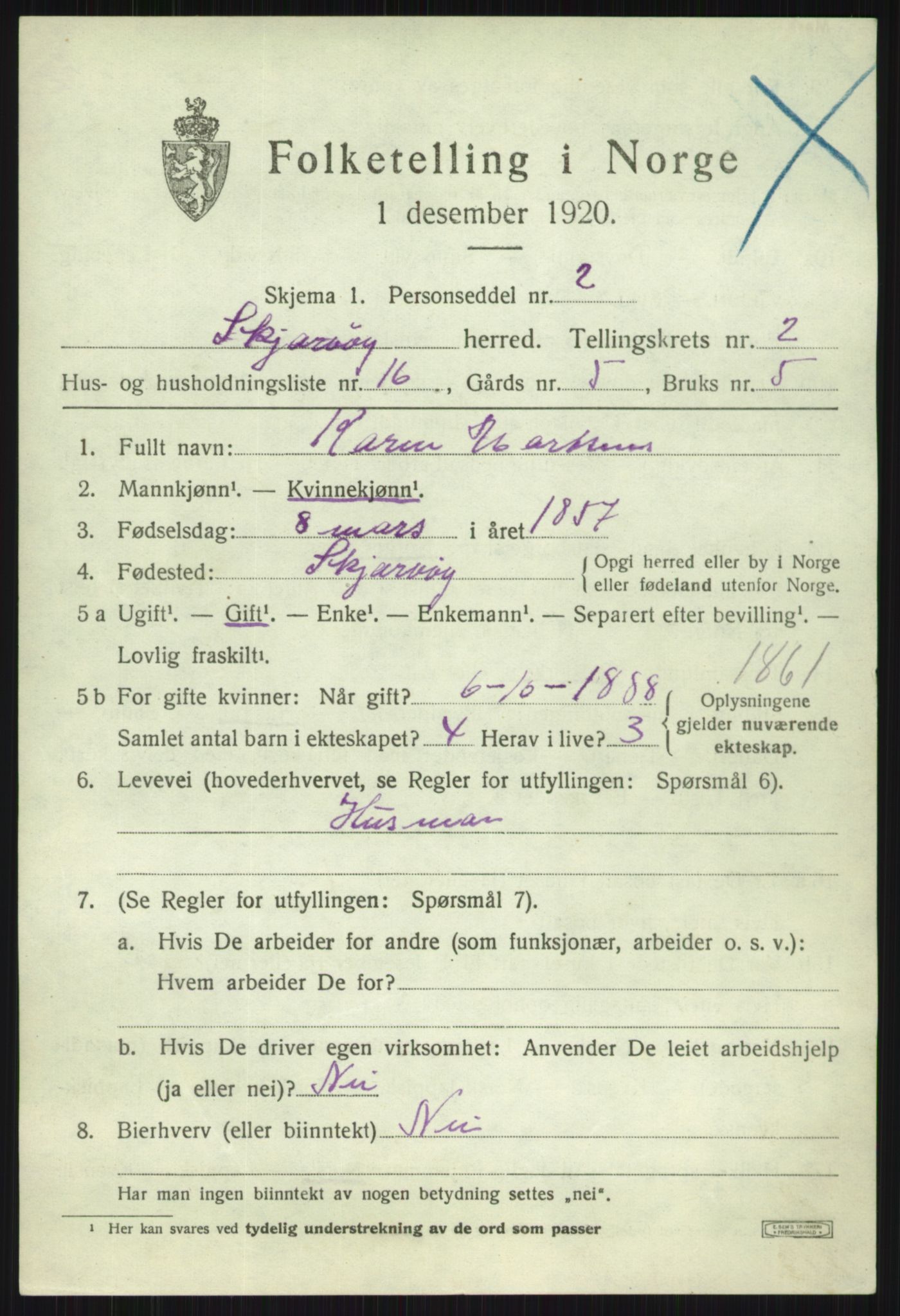 SATØ, 1920 census for Skjervøy, 1920, p. 1681