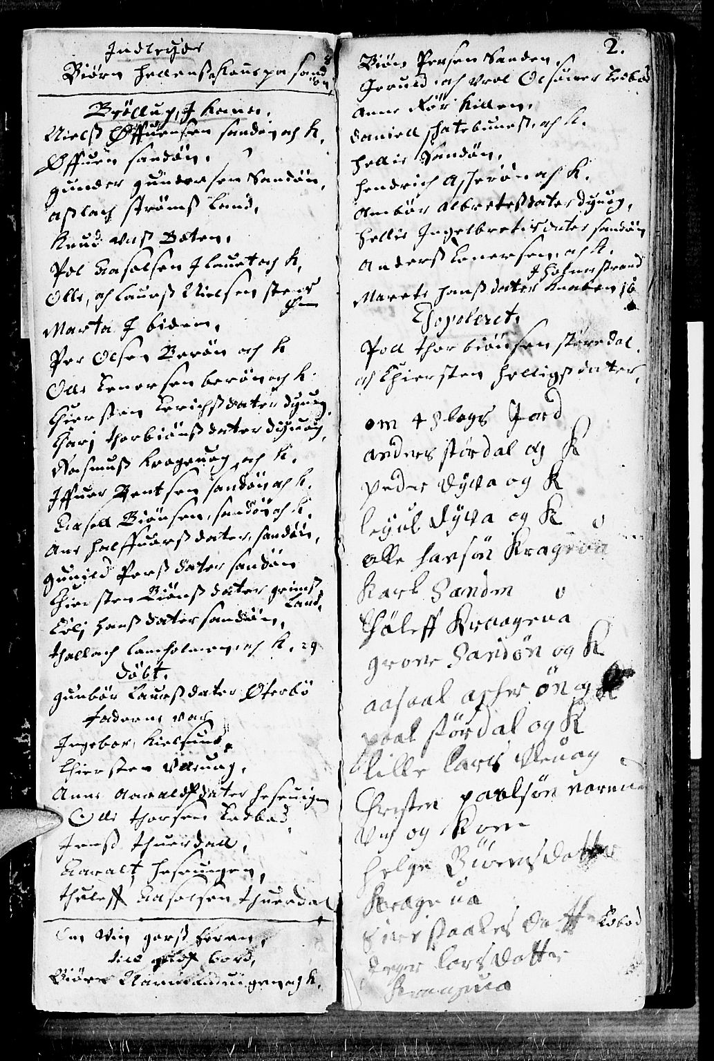 Dypvåg sokneprestkontor, AV/SAK-1111-0007/F/Fb/Fba/L0001: Parish register (copy) no. B 1, 1699-1706, p. 2