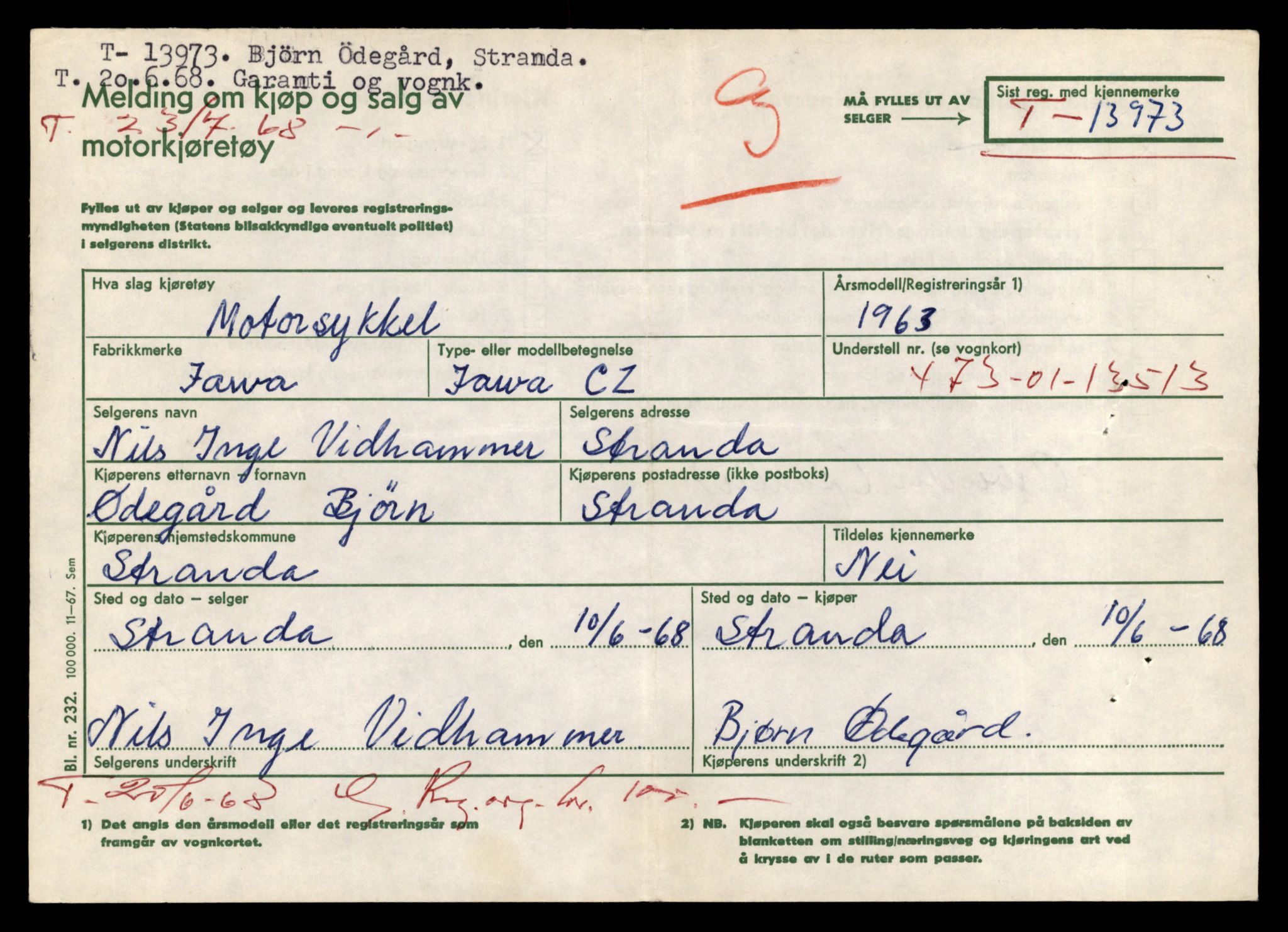 Møre og Romsdal vegkontor - Ålesund trafikkstasjon, AV/SAT-A-4099/F/Fe/L0042: Registreringskort for kjøretøy T 13906 - T 14079, 1927-1998, p. 1063