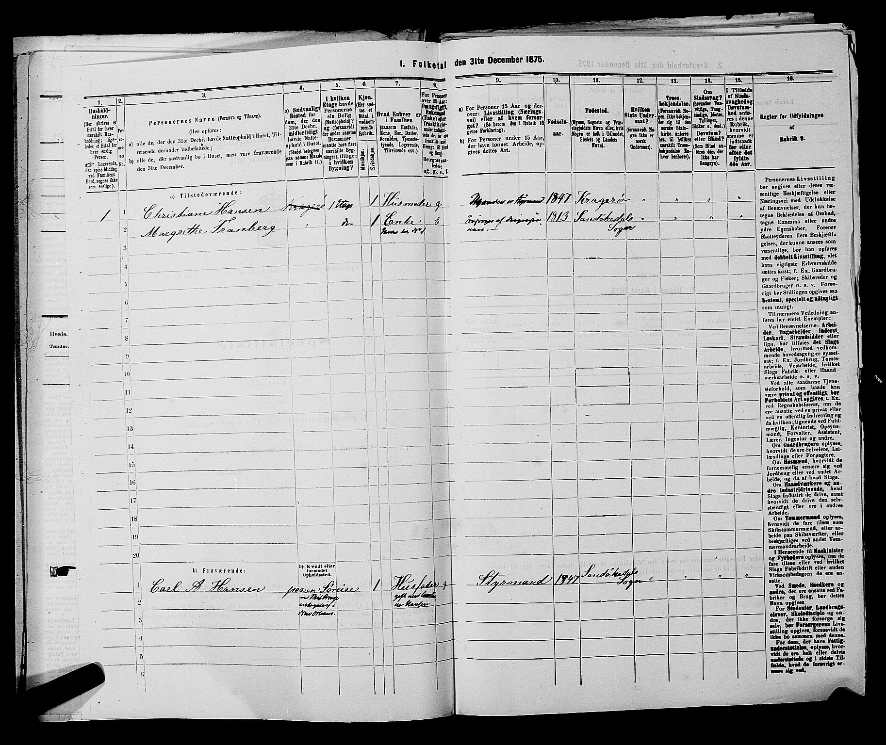 SAKO, 1875 census for 0801P Kragerø, 1875, p. 353