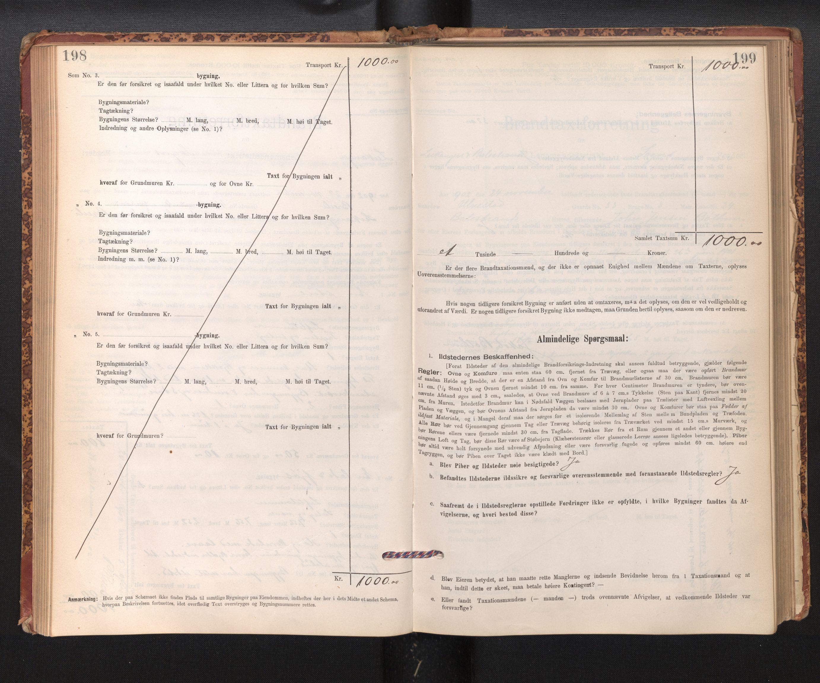 Lensmannen i Leikanger, AV/SAB-A-29201/0012/L0004: Branntakstprotokoll, skjematakst, 1894-1903, p. 198-199