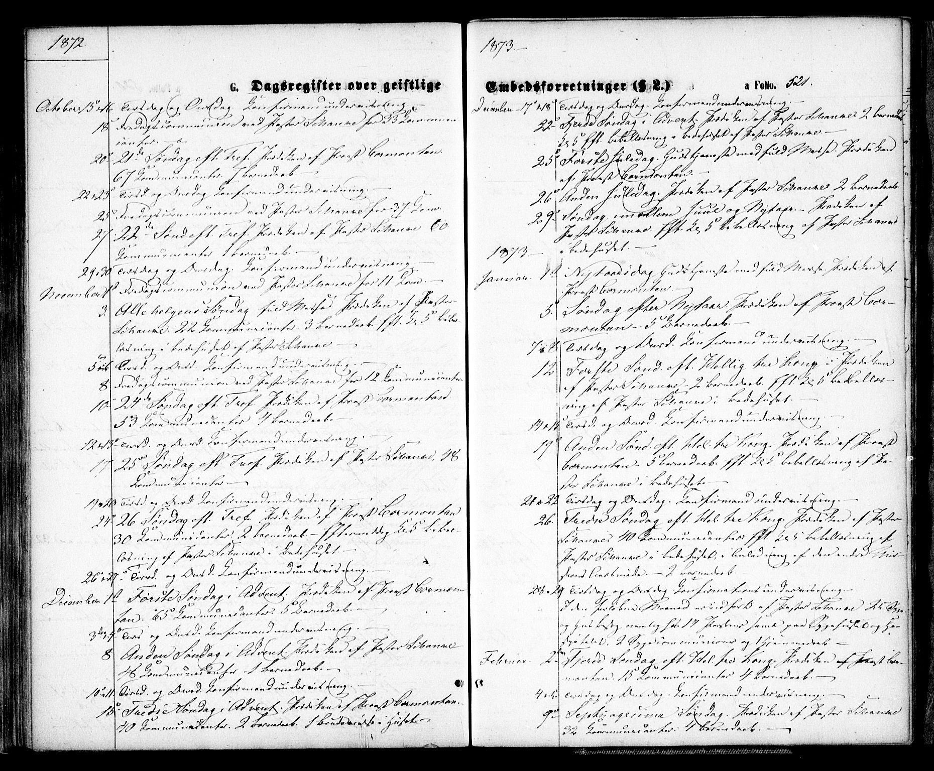 Arendal sokneprestkontor, Trefoldighet, AV/SAK-1111-0040/F/Fa/L0007: Parish register (official) no. A 7, 1868-1878, p. 521