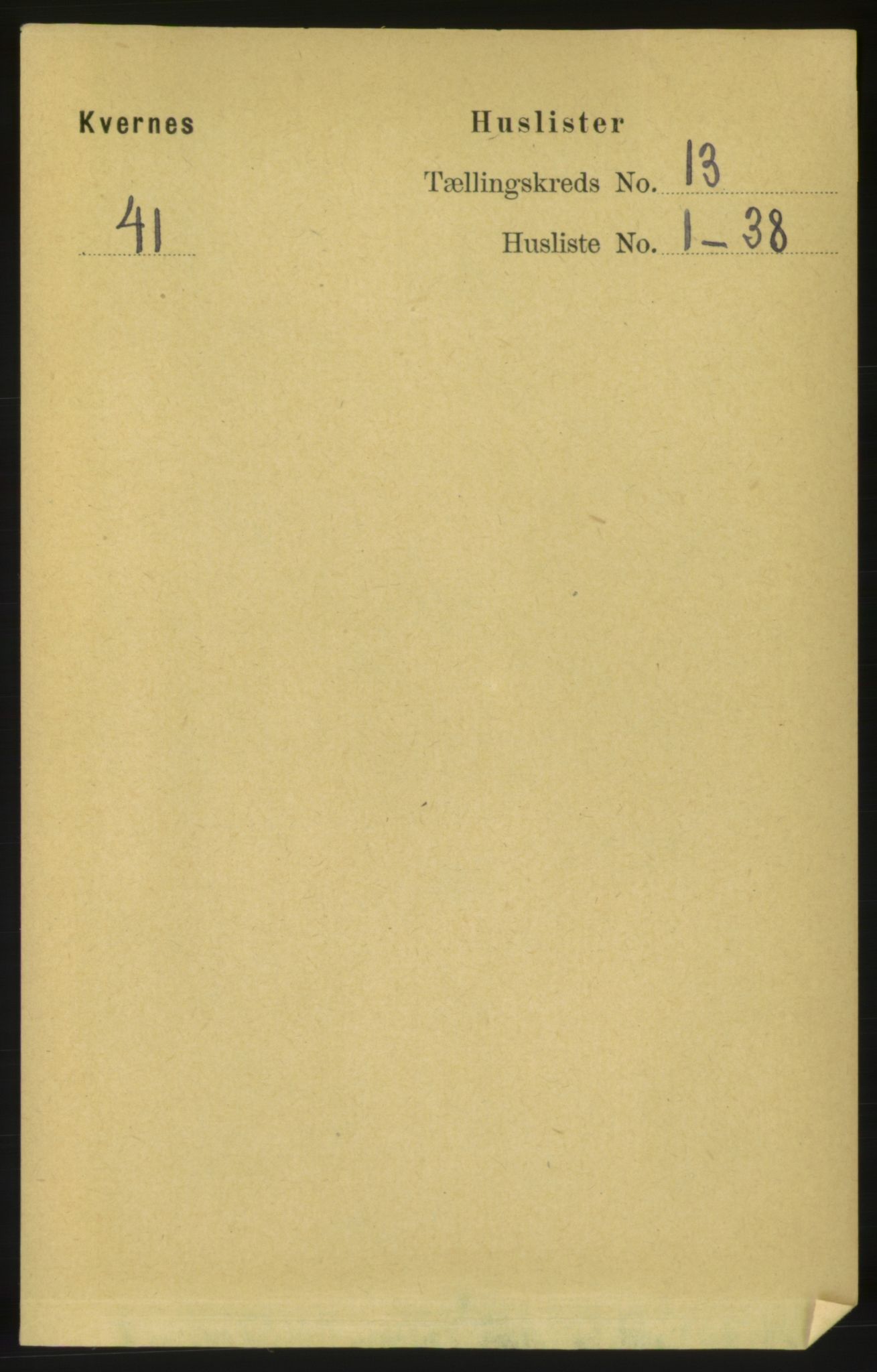 RA, 1891 census for 1553 Kvernes, 1891, p. 5384