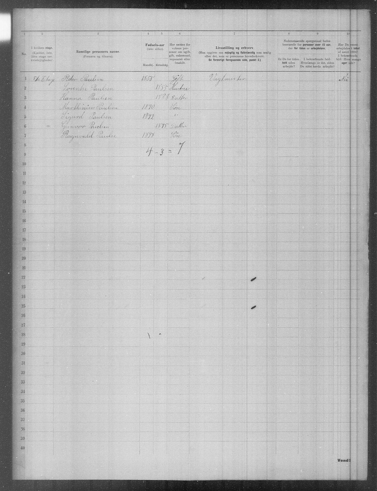 OBA, Municipal Census 1903 for Kristiania, 1903, p. 2471