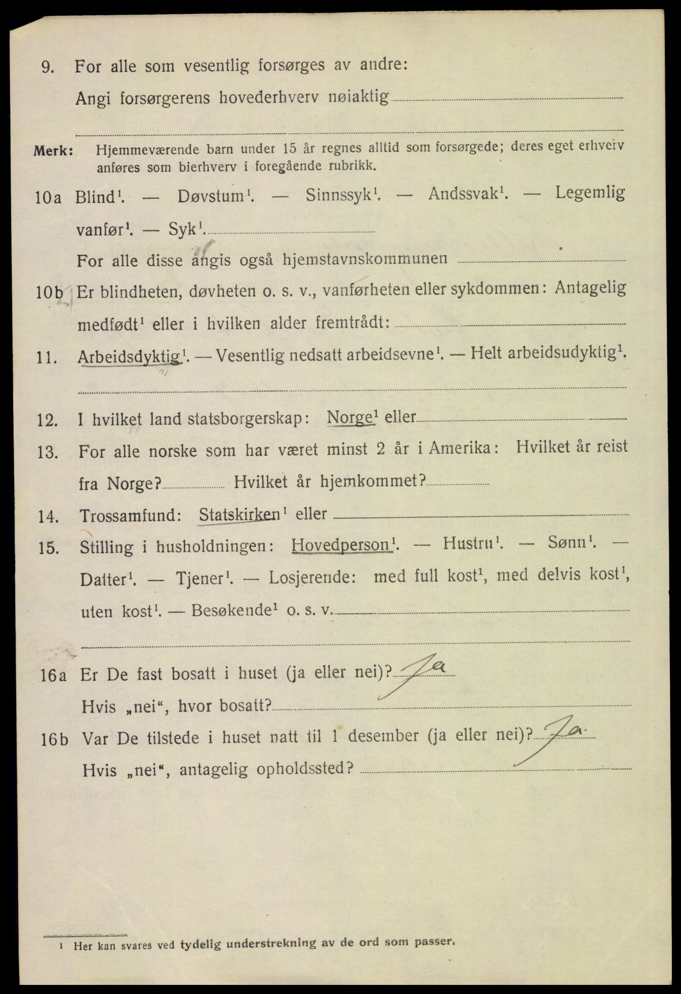 SAH, 1920 census for Lillehammer, 1920, p. 5637