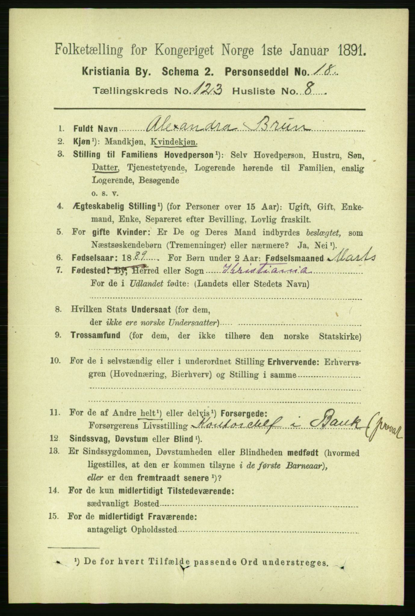 RA, 1891 census for 0301 Kristiania, 1891, p. 65204