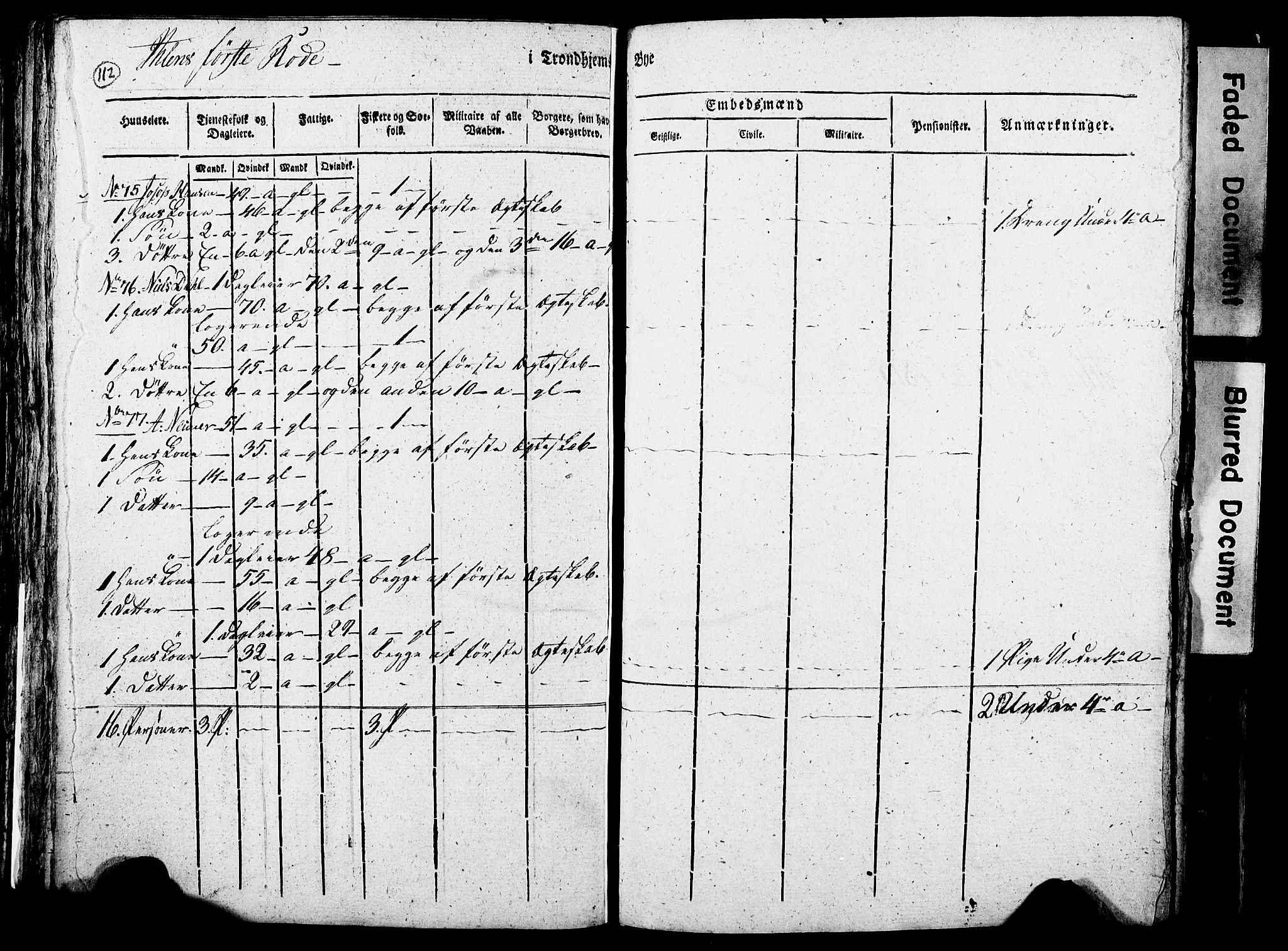 RA, Census 1815 for Trondheim, 1815, p. 312