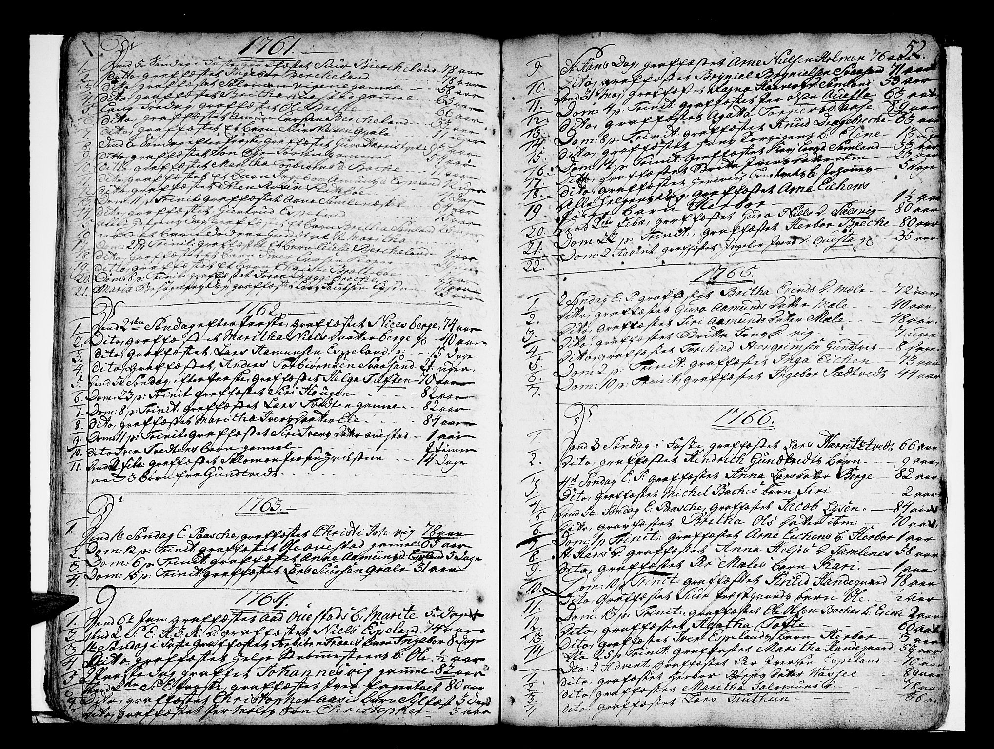 Strandebarm sokneprestembete, AV/SAB-A-78401/H/Haa: Parish register (official) no. A 3 /2, 1751-1787, p. 52