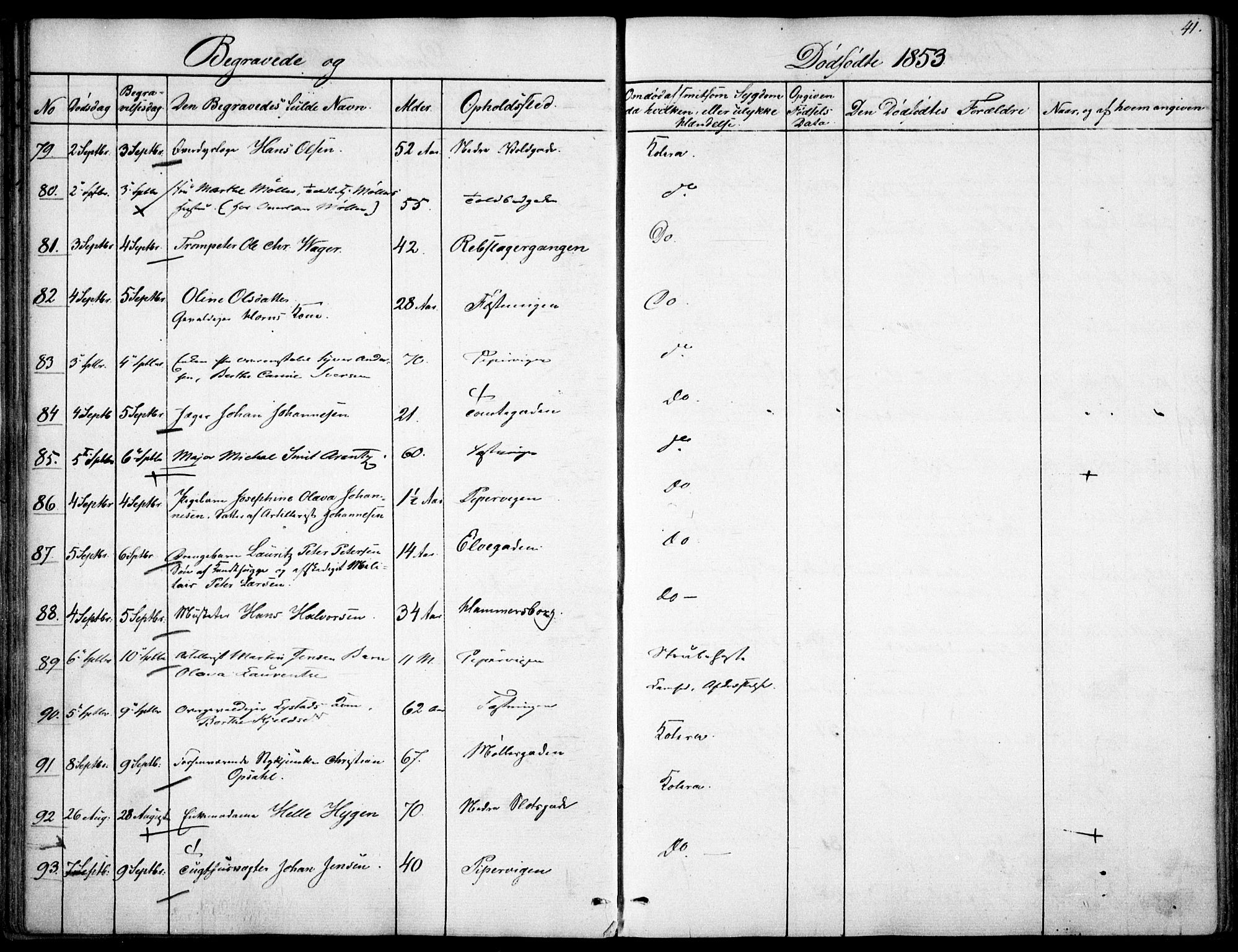 Garnisonsmenigheten Kirkebøker, SAO/A-10846/F/Fa/L0009: Parish register (official) no. 9, 1842-1859, p. 41