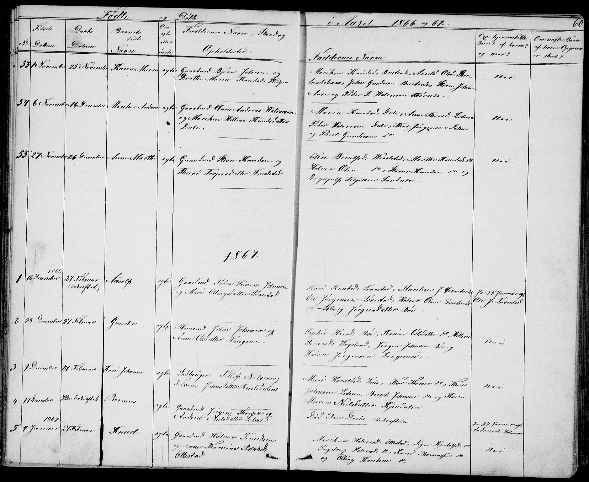 Drangedal kirkebøker, SAKO/A-258/G/Gb/L0001: Parish register (copy) no. II 1, 1856-1894, p. 60