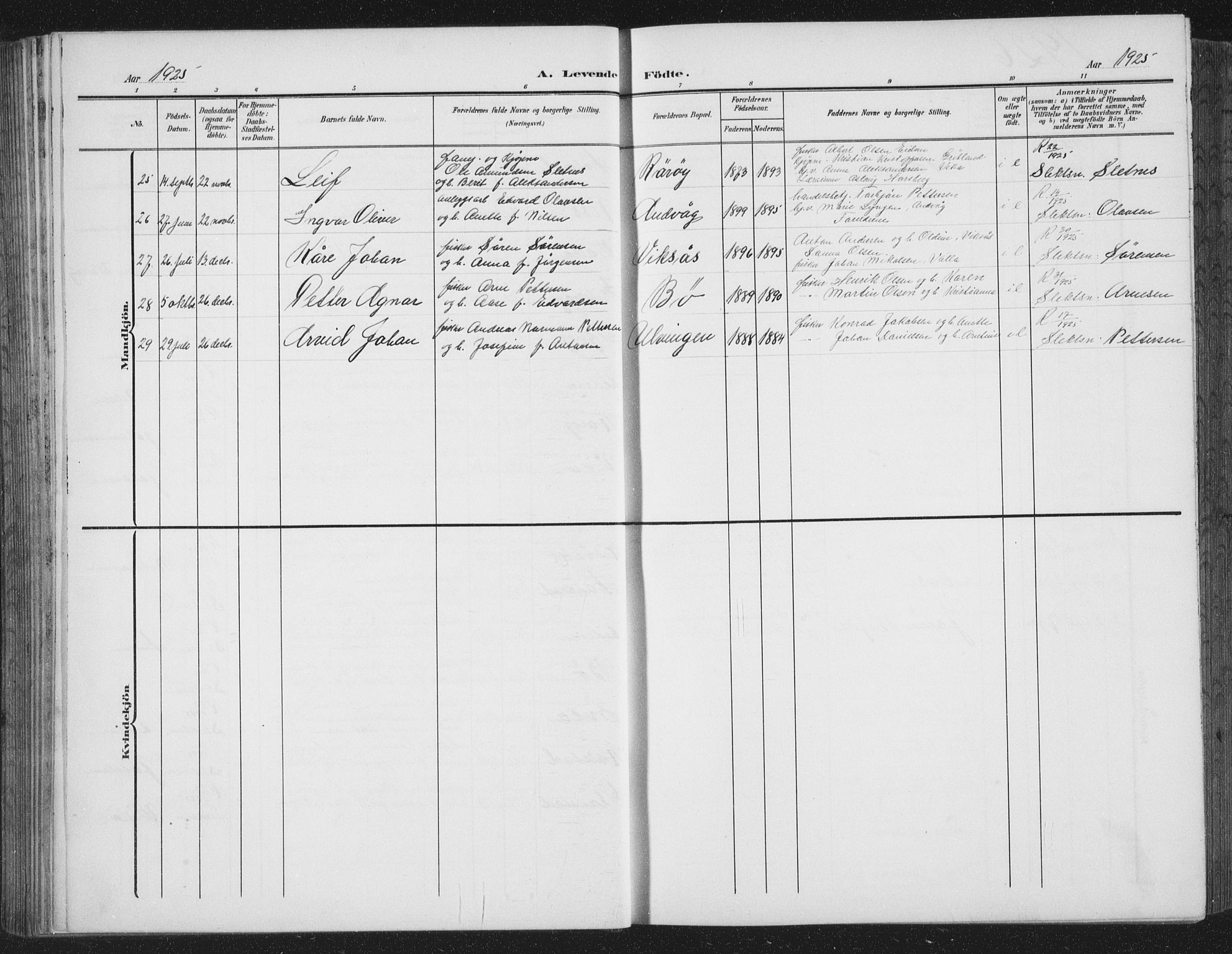 Ministerialprotokoller, klokkerbøker og fødselsregistre - Nordland, AV/SAT-A-1459/816/L0254: Parish register (copy) no. 816C04, 1905-1934