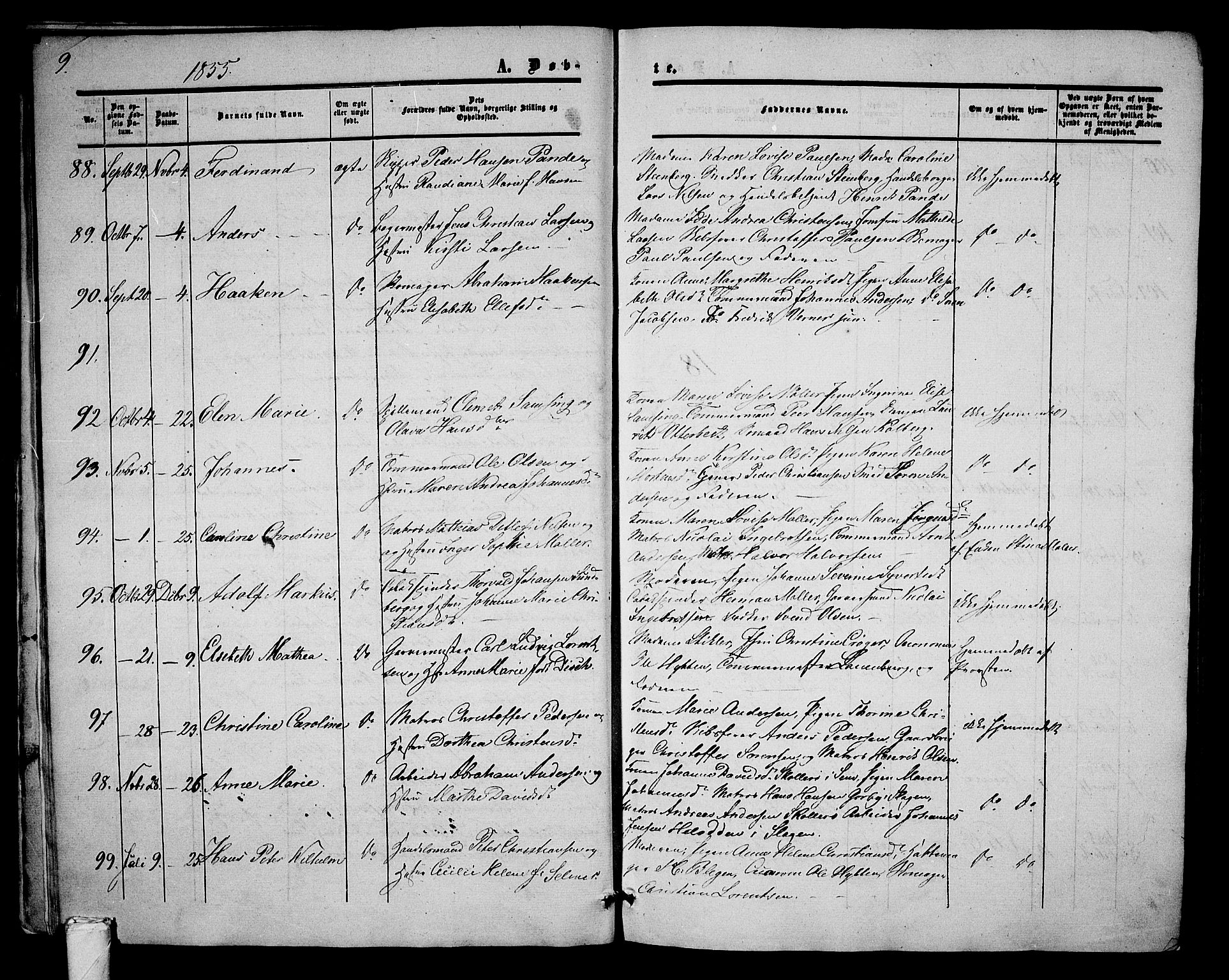 Tønsberg kirkebøker, AV/SAKO-A-330/G/Ga/L0003: Parish register (copy) no. 3, 1855-1864, p. 9