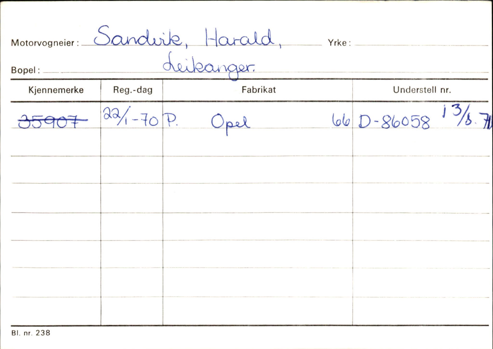 Statens vegvesen, Sogn og Fjordane vegkontor, AV/SAB-A-5301/4/F/L0126: Eigarregister Fjaler M-Å. Leikanger A-Å, 1945-1975, p. 2061