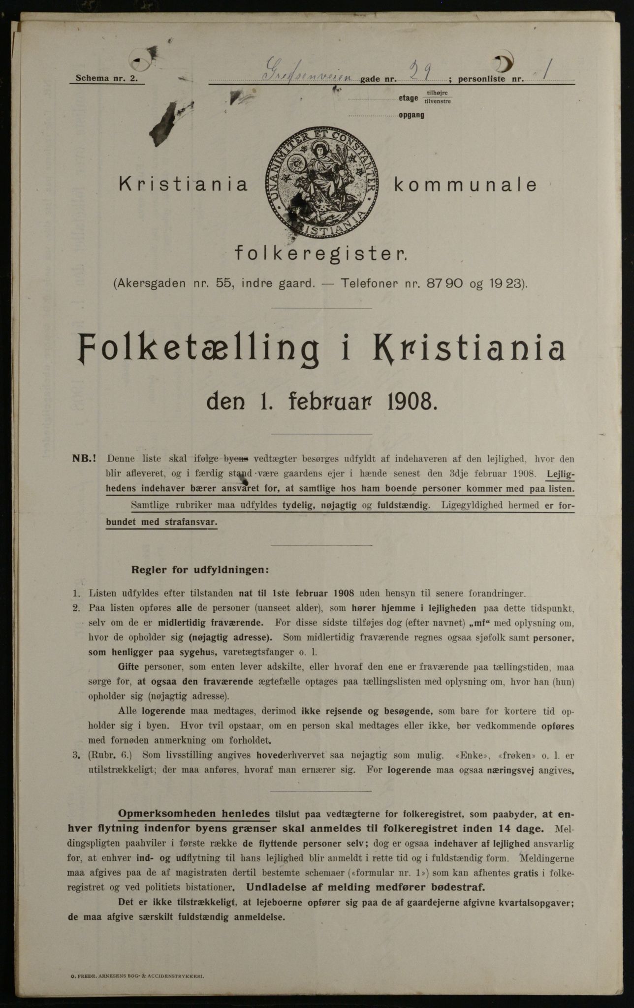 OBA, Municipal Census 1908 for Kristiania, 1908, p. 26730