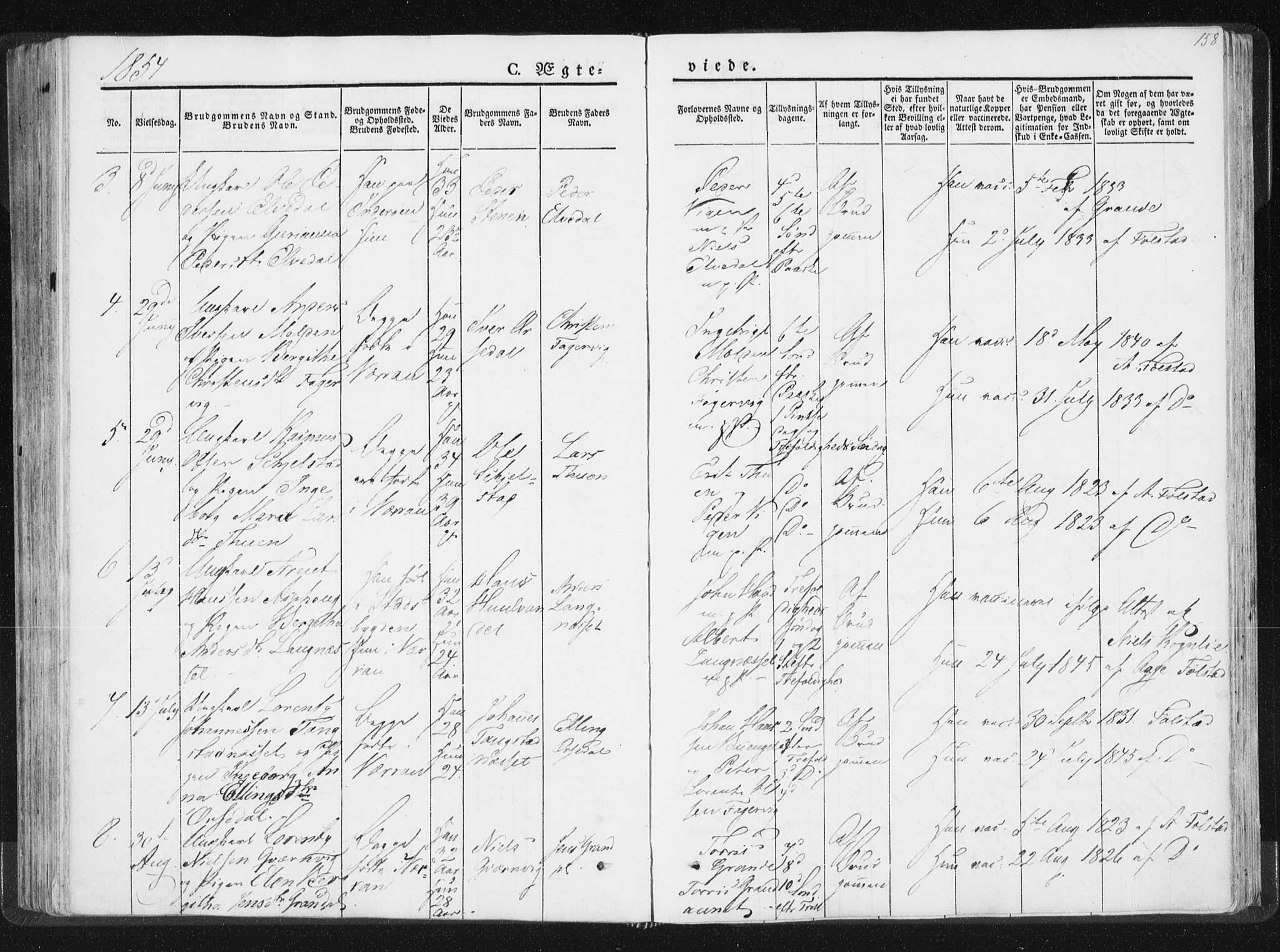 Ministerialprotokoller, klokkerbøker og fødselsregistre - Nord-Trøndelag, AV/SAT-A-1458/744/L0418: Parish register (official) no. 744A02, 1843-1866, p. 158