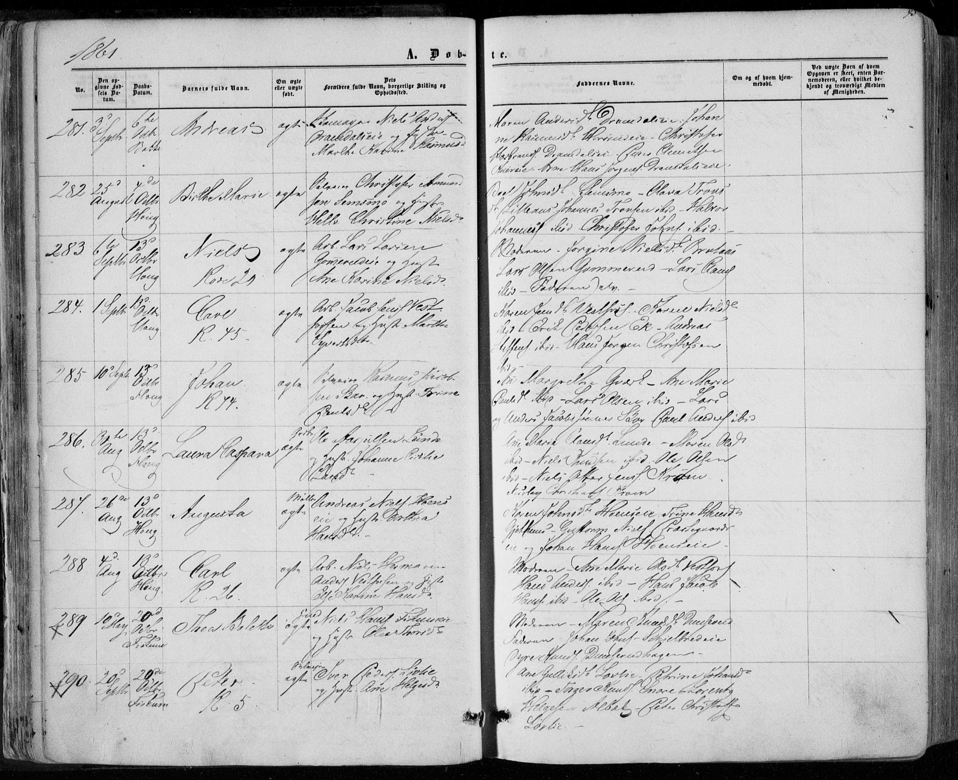 Eiker kirkebøker, AV/SAKO-A-4/F/Fa/L0016: Parish register (official) no. I 16, 1860-1868, p. 45