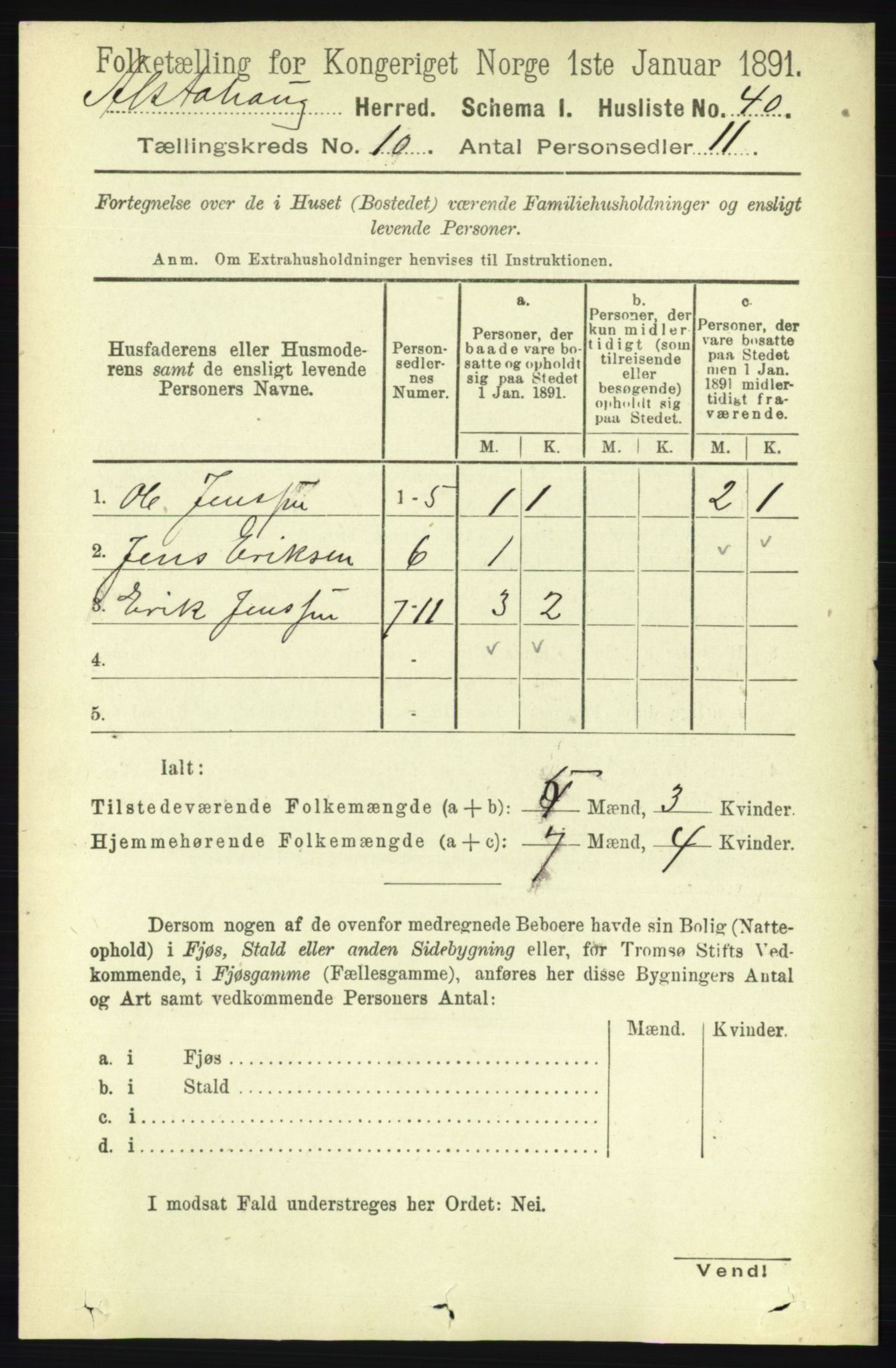 RA, 1891 census for 1820 Alstahaug, 1891, p. 3503